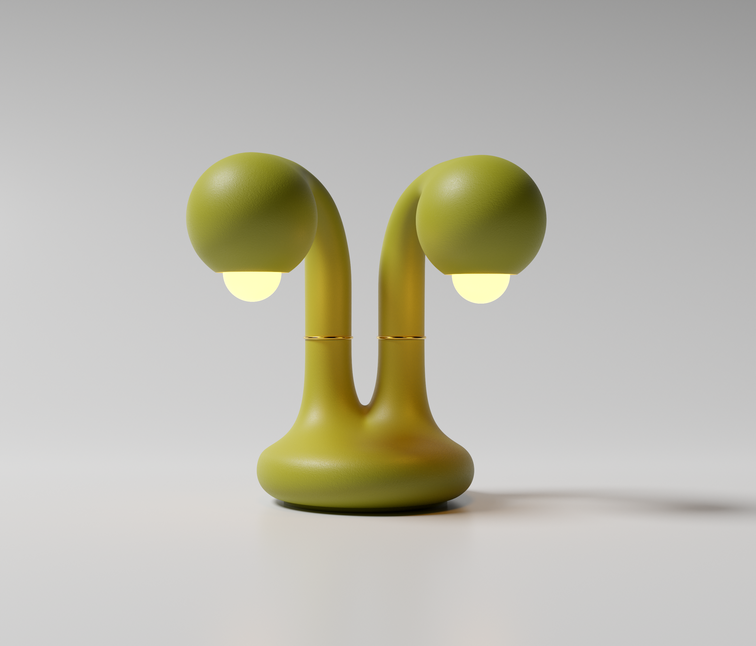 Matte Chartreuse 12" 2-GLOBE TABLE LAMP