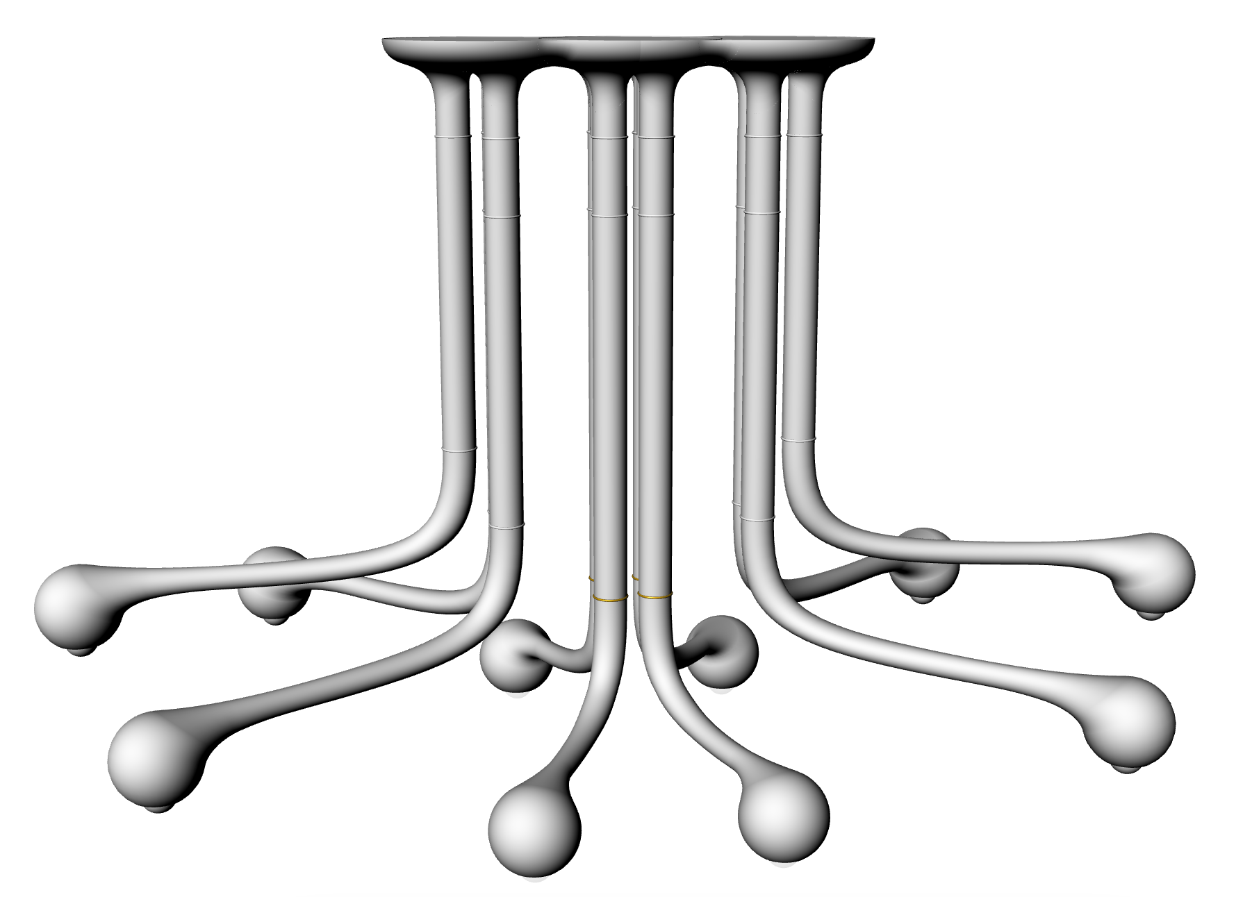 01 Gloss Black 10-GLOBE Chandelier 36" x 60"