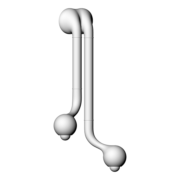 11 Matte Pink 82cm WALL SCONCE 2-GLOBE 32" x 17"