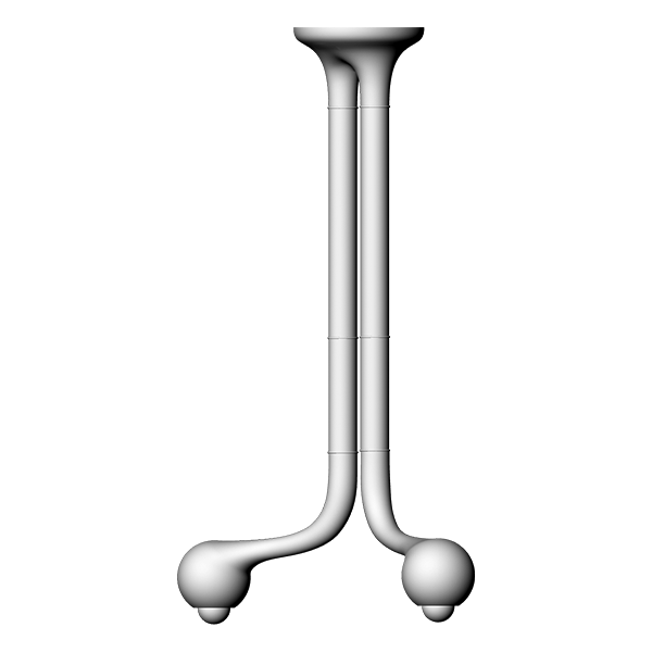 CEILING LAMP 2-GLOBE 36" x 28"