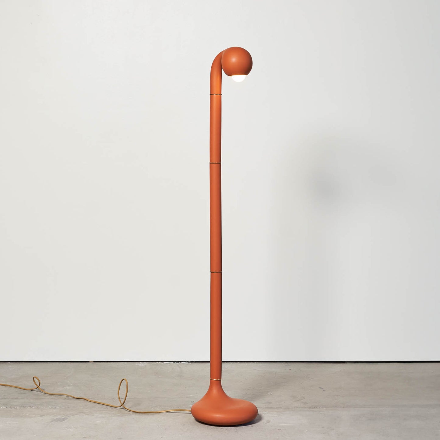 Matte Burnt Orange 54" SINGLE GLOBE FLOOR LAMP