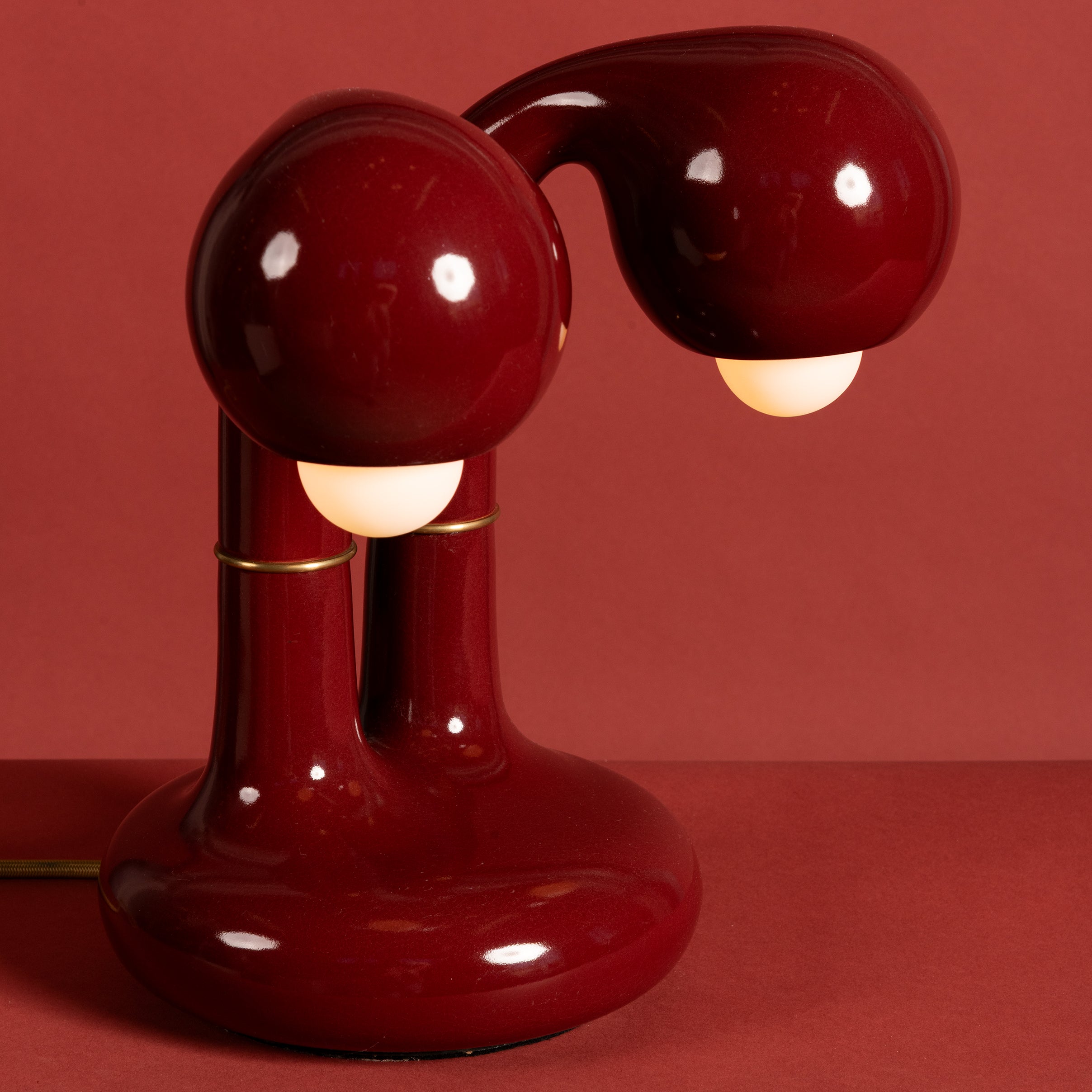 GLOSS BURGUNDY 12" 2-GLOBE TABLE LAMP (Copy)