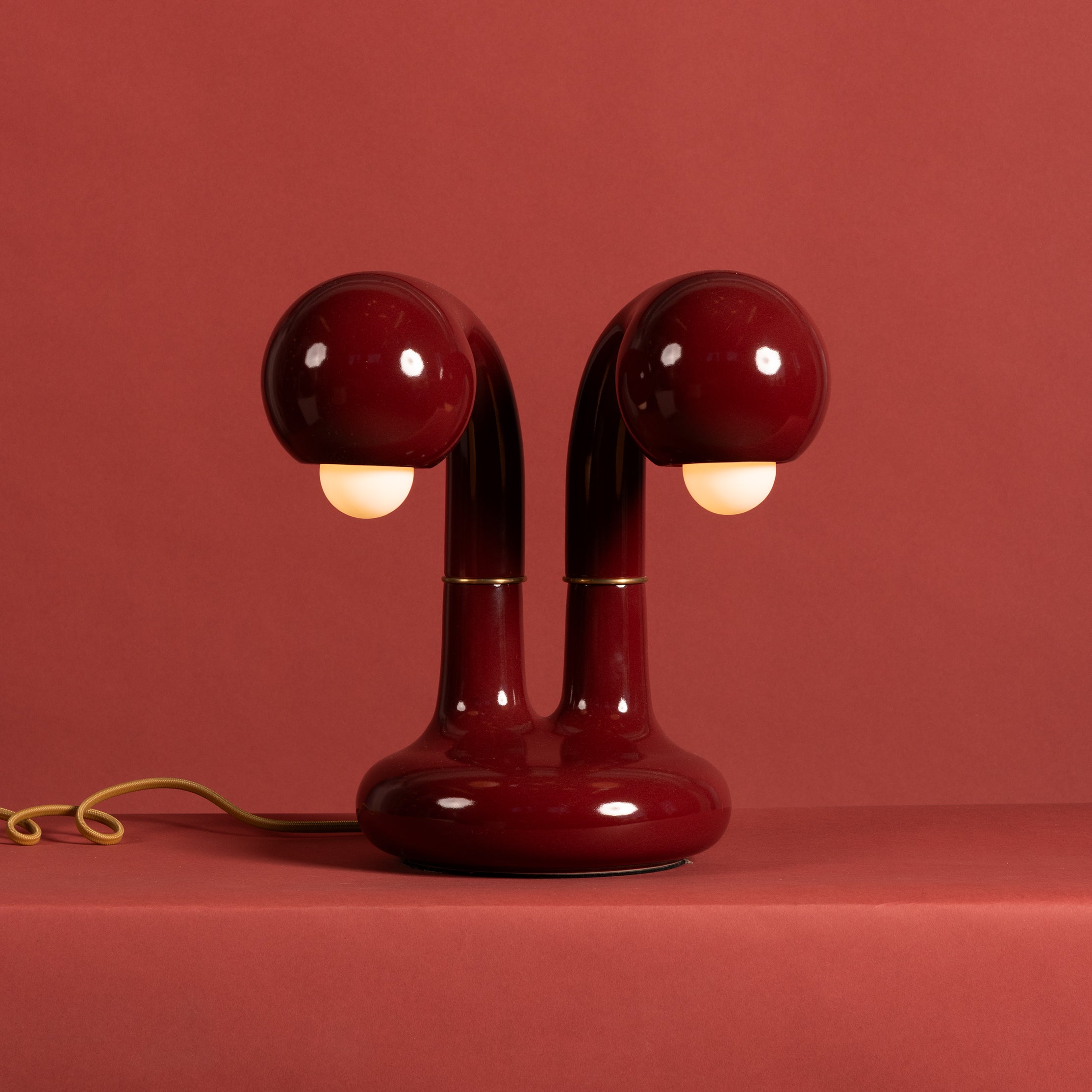 GLOSS BURGUNDY 12" 2-GLOBE TABLE LAMP (Copy)