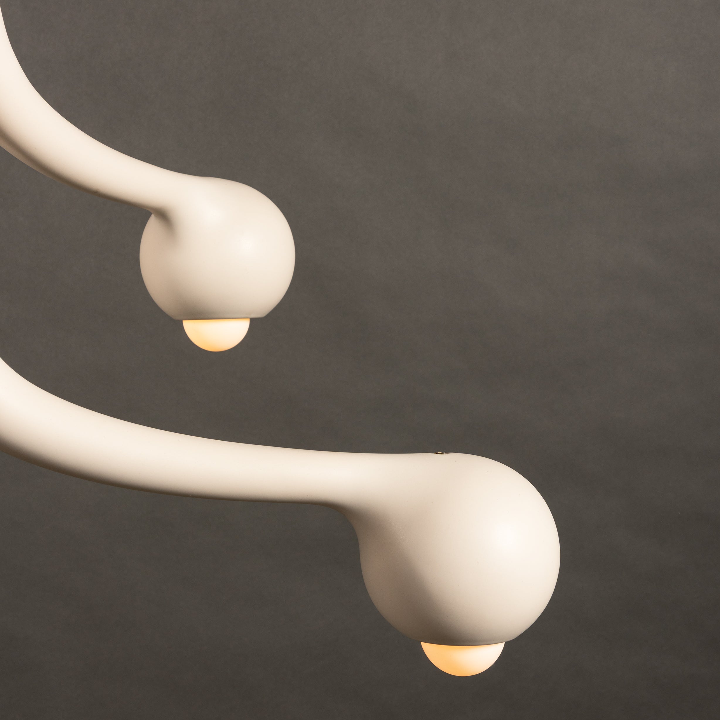MATTE WHITE 6-GLOBE CHANDELIER 24" x 40 x 24"