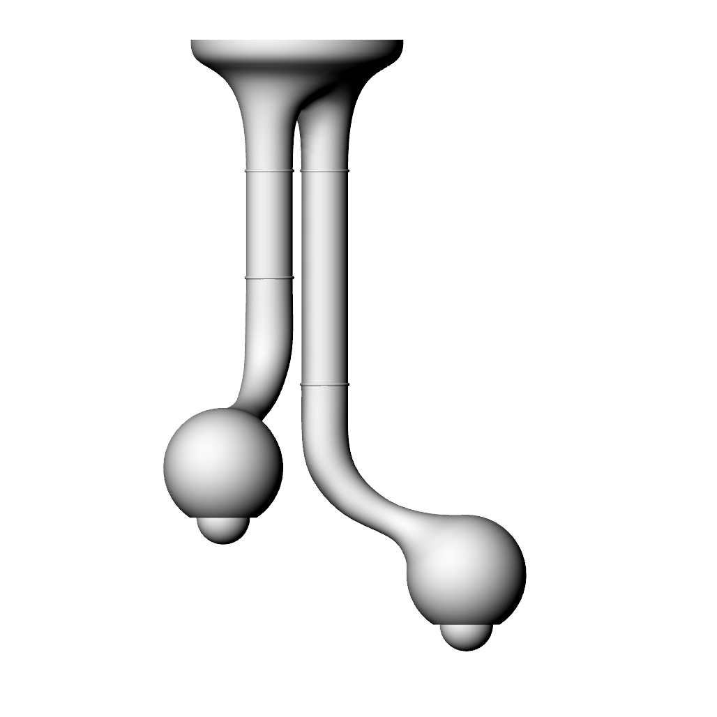 2-GLOBE CEILING LAMP 23" x 18"