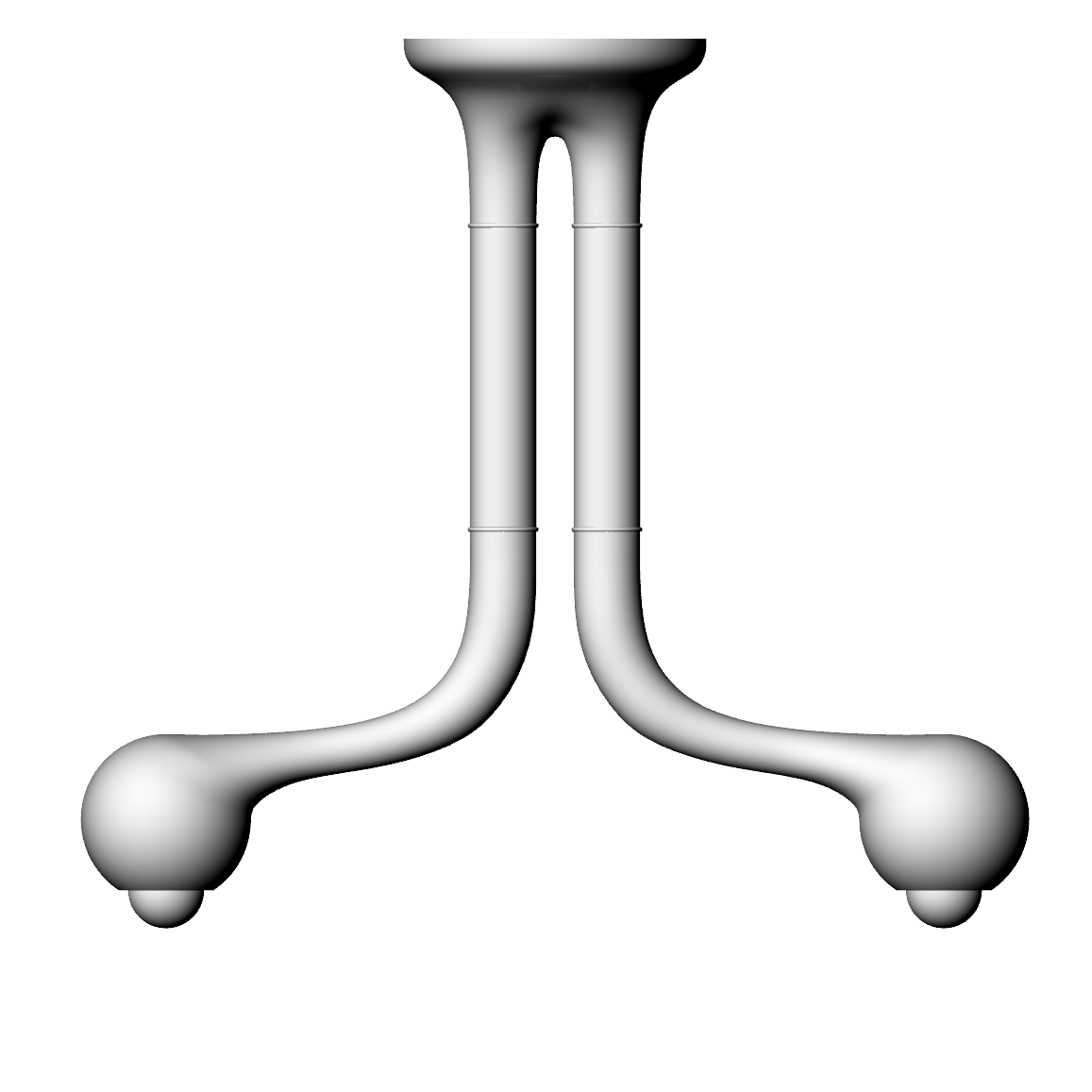 2-GLOBE CEILING LAMP 23" x 28"