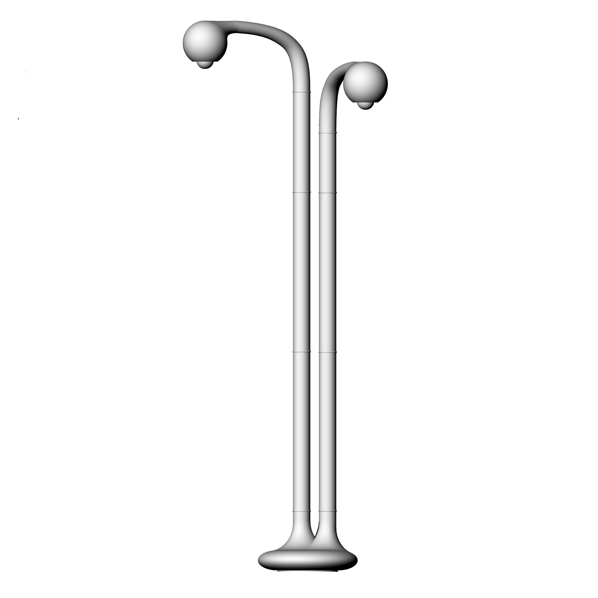 54”x 28" 2-GLOBE FLOOR LAMP