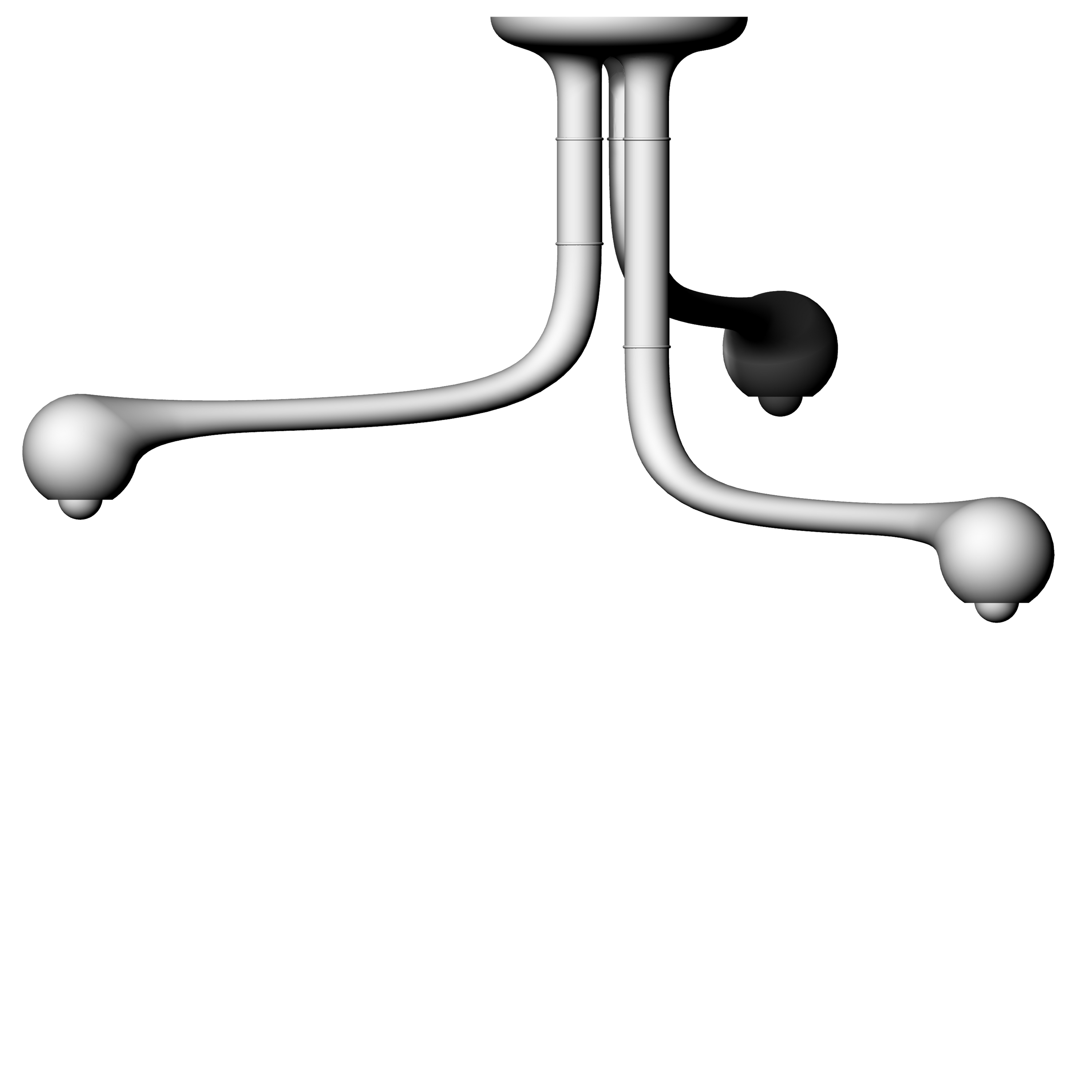 3-GLOBE CHANDELIER 24" x 48"