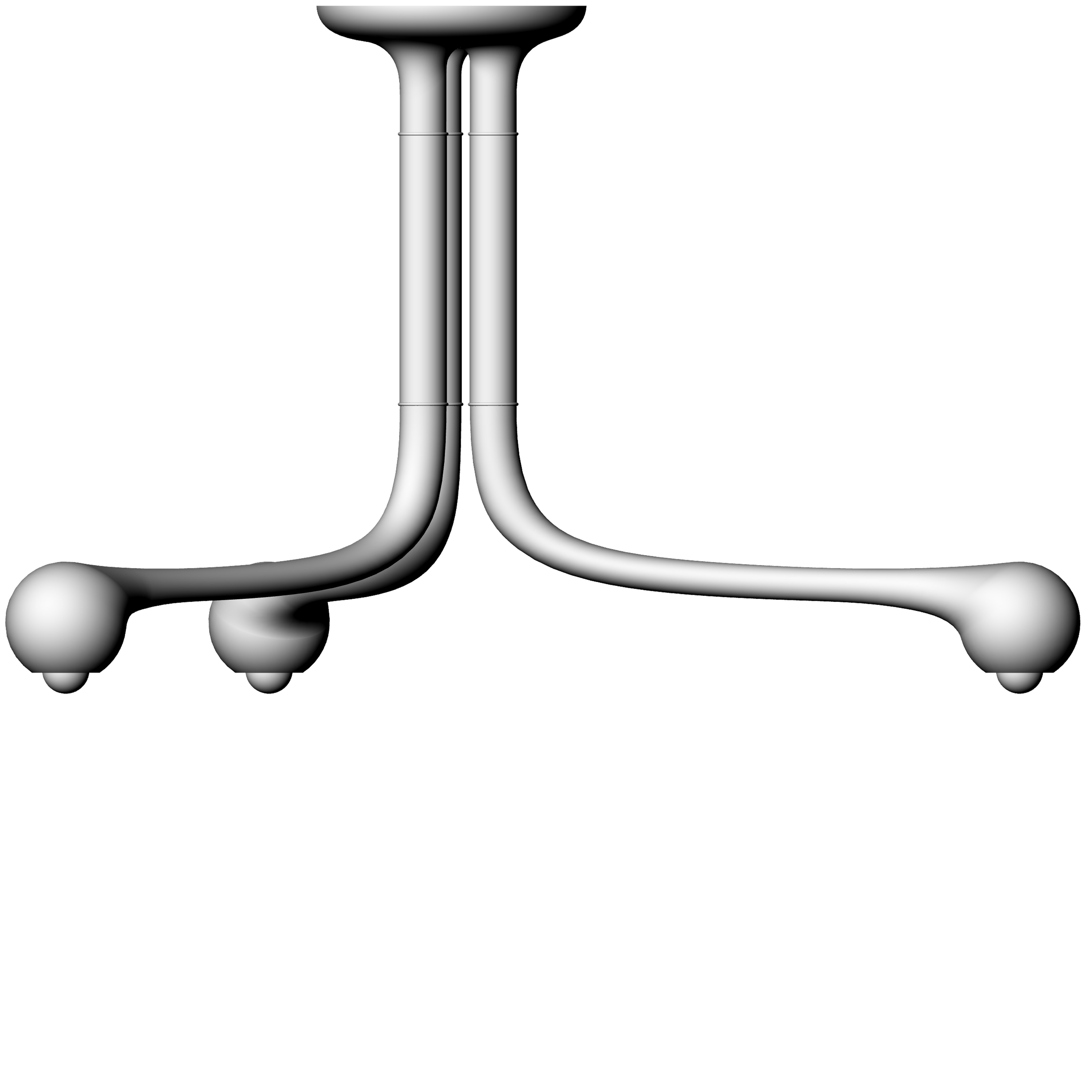 3-GLOBE CHANDELIER 24" x 48"