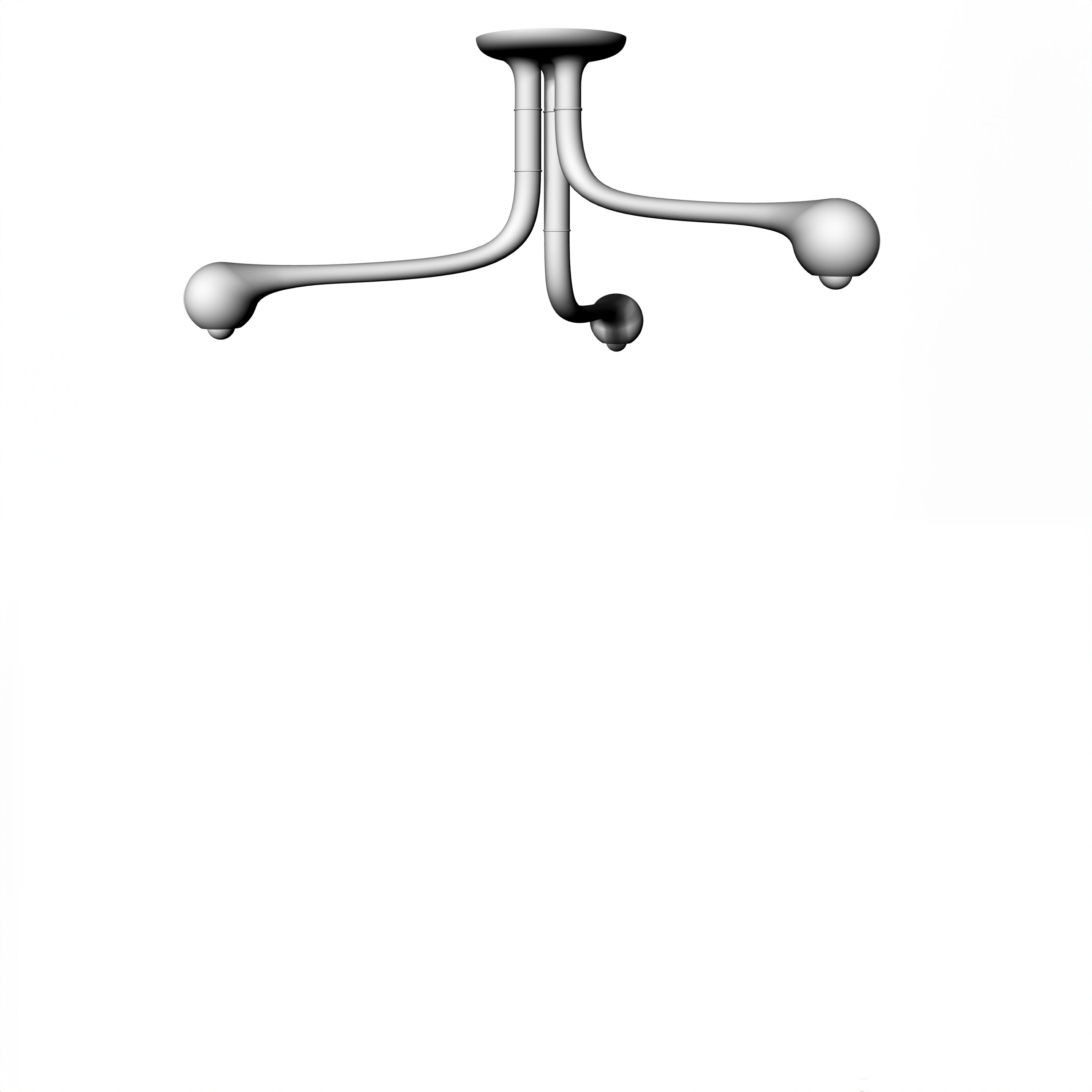 3-GLOBE CHANDELIER 24" x 48" OFFSET