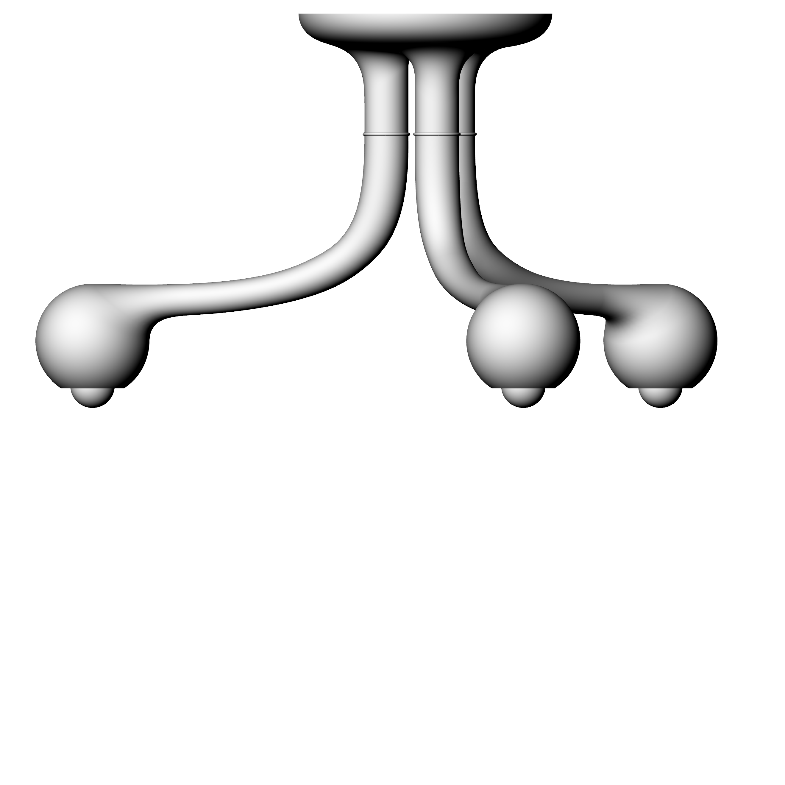 3-GLOBE CHANDELIER 16" x 28"