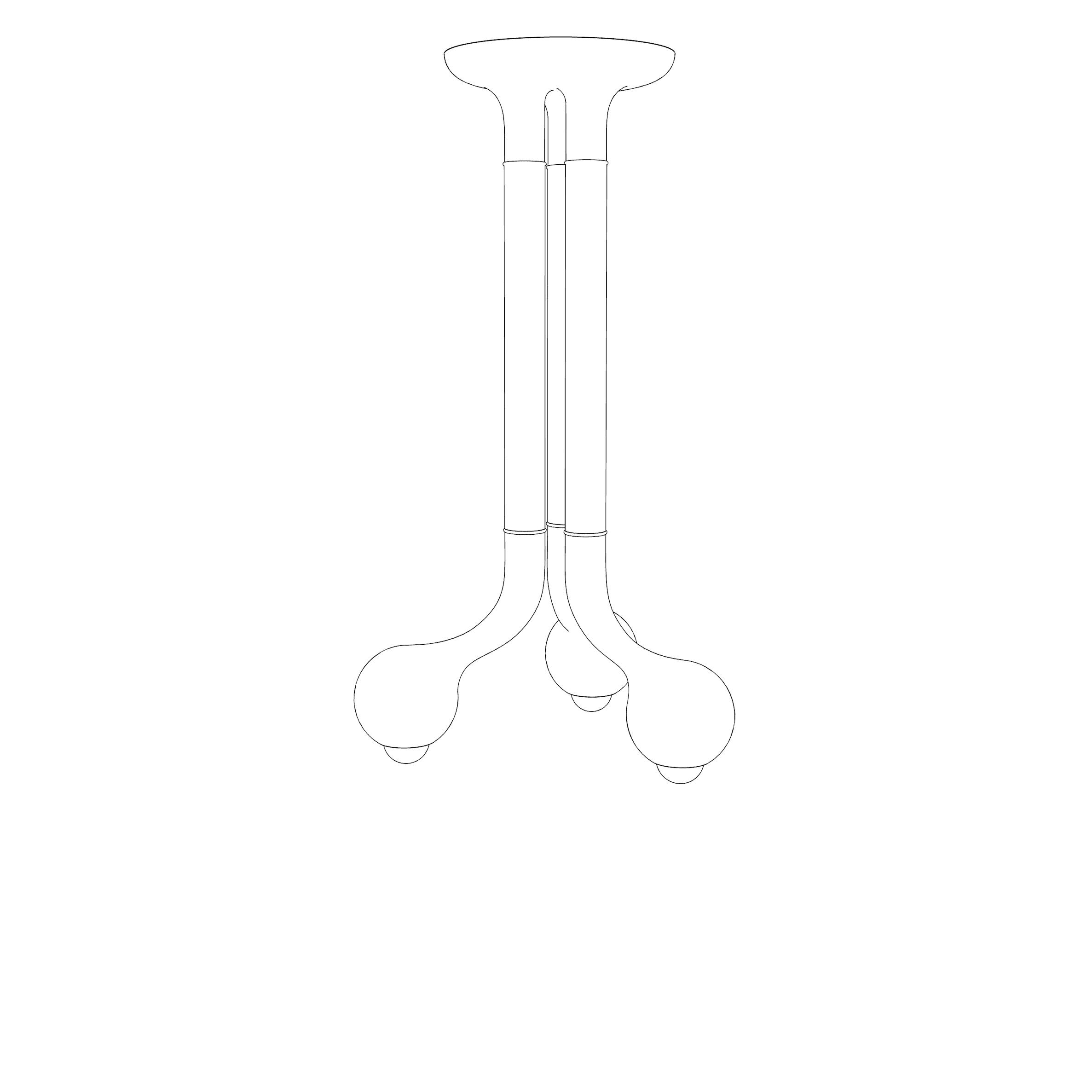 3-GLOBE CHANDELIER WITH 17" SPREAD