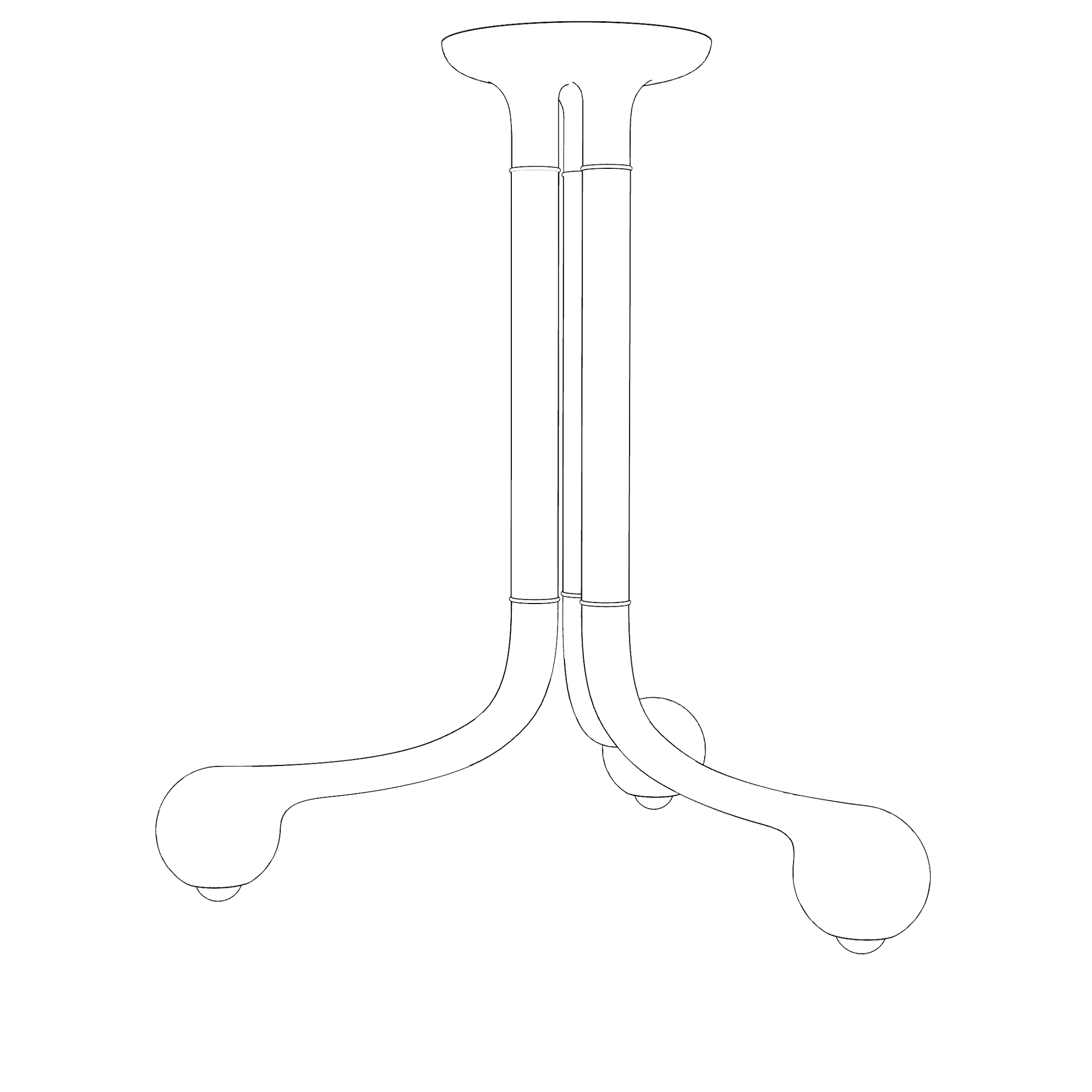 3-GLOBE CHANDELIER WITH 28" SPREAD