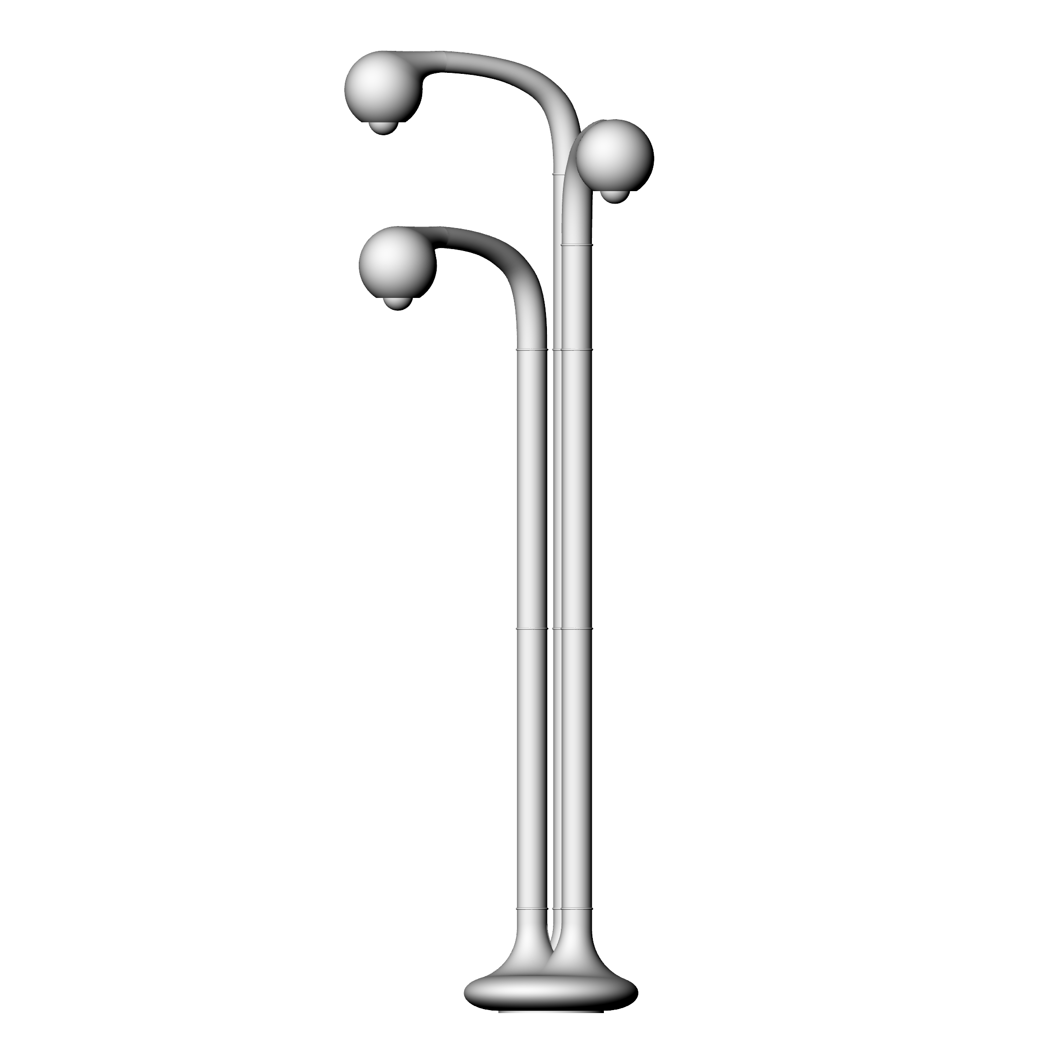 54”x 28" 3-GLOBE FLOOR LAMP