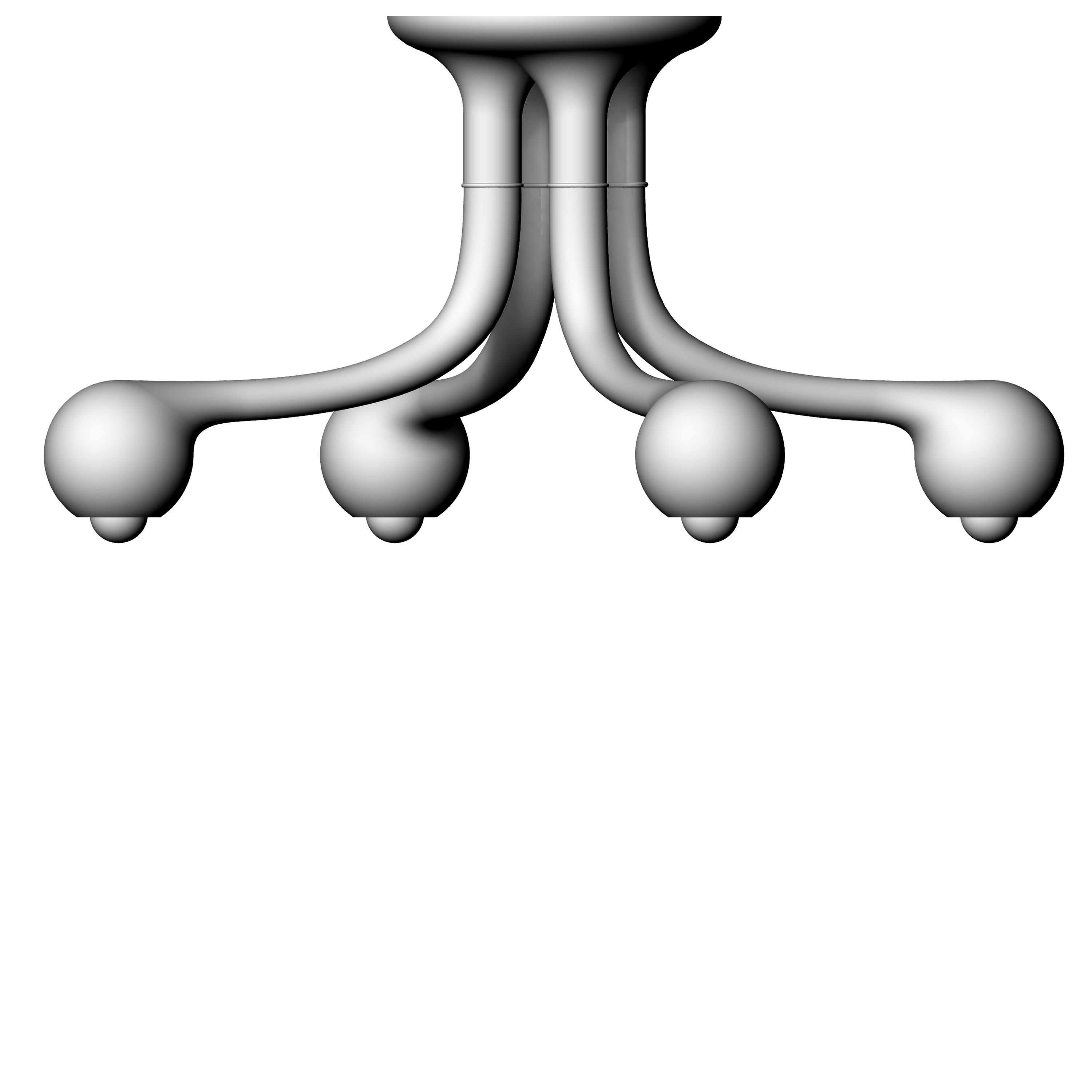 4-GLOBE CHANDELIER 16" x 33"