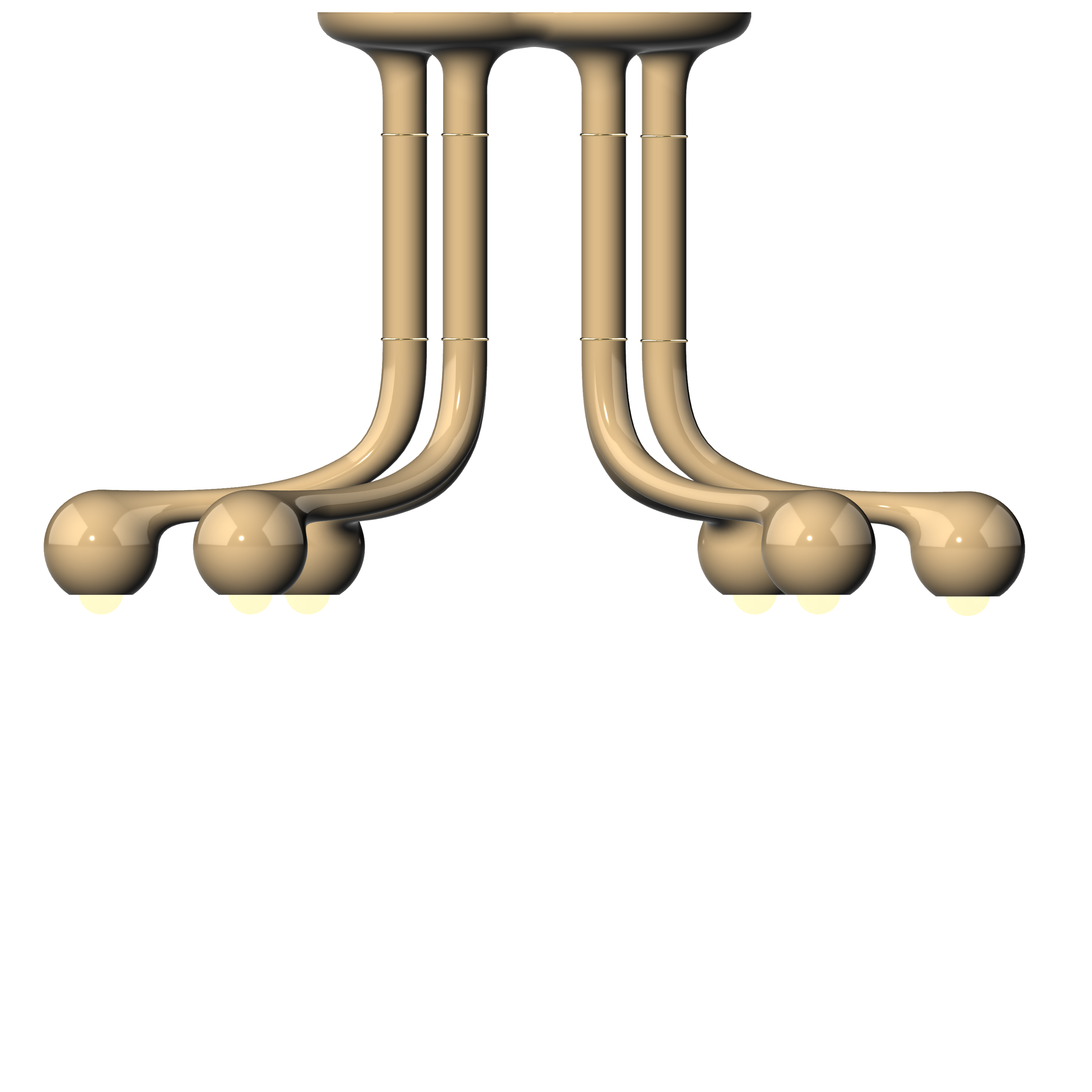 6-GLOBE CHANDELIER 24" x 24" x 40"