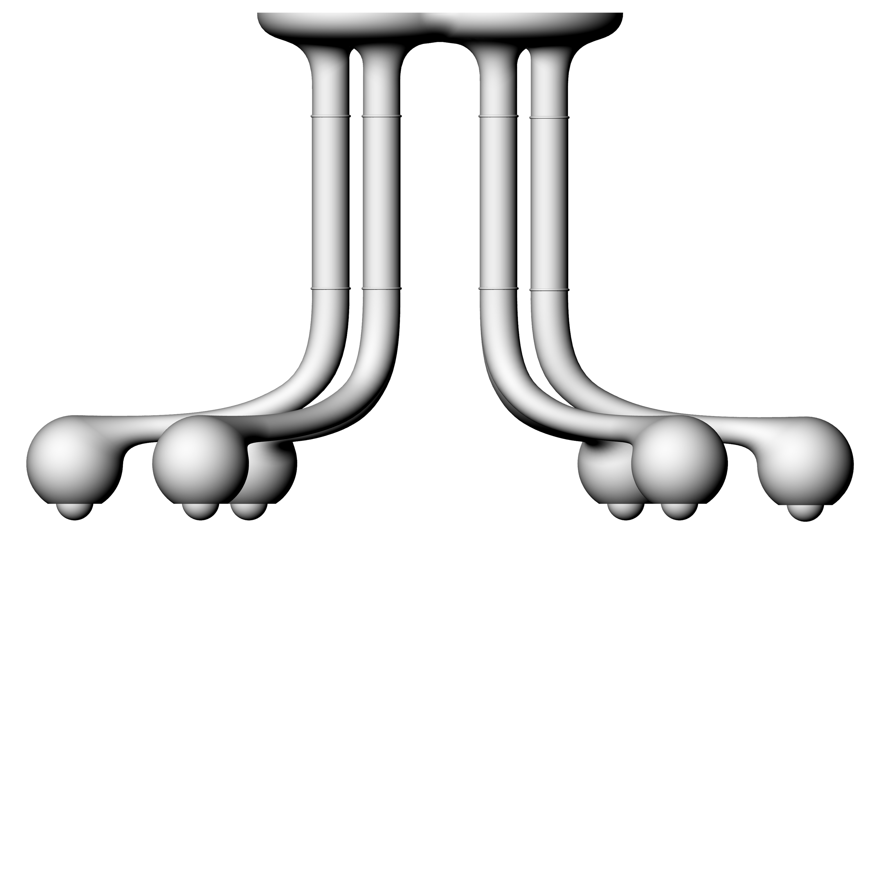 6-GLOBE CHANDELIER 24" x 40" x 24"