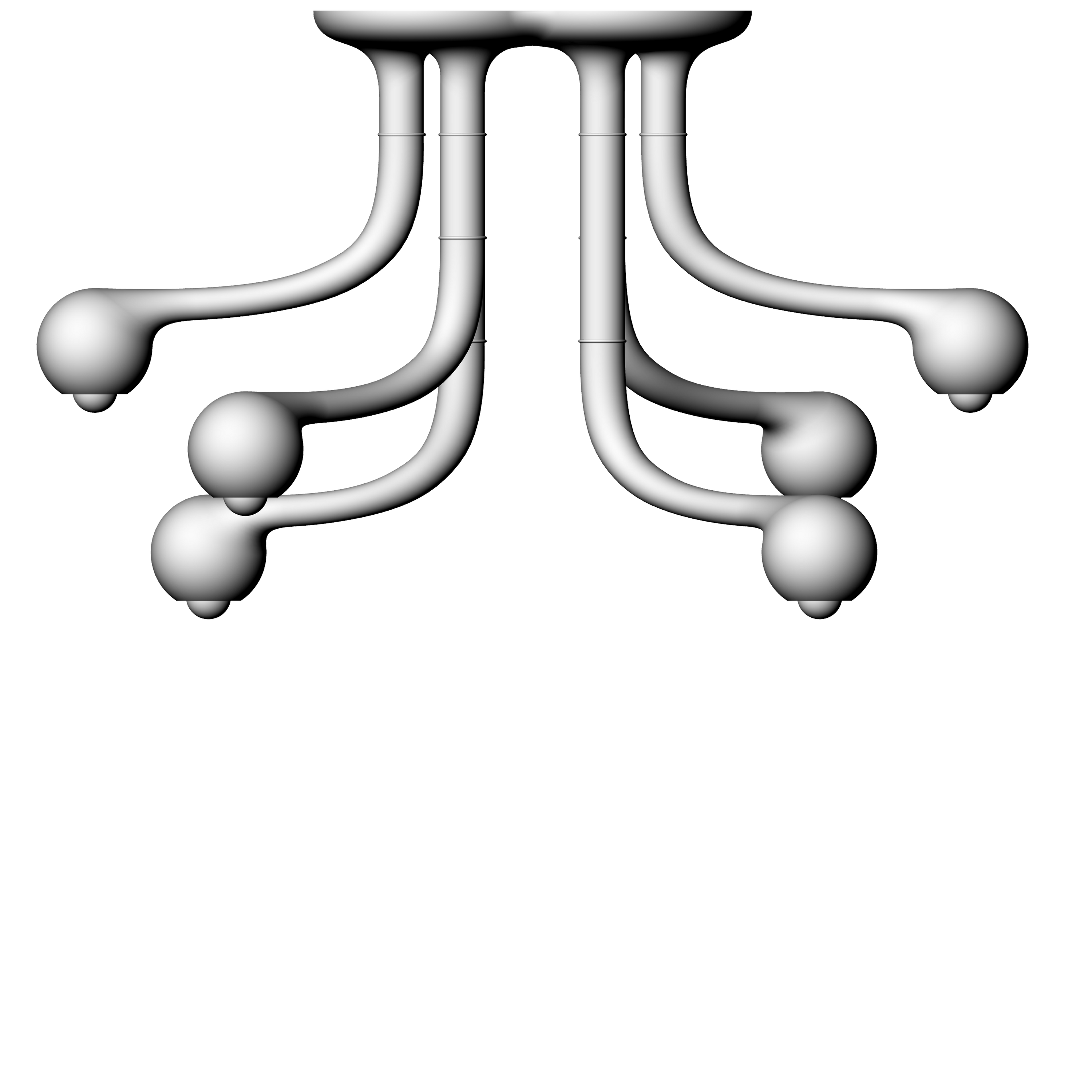 6-GLOBE CHANDELIER 24" x 24" x 40"