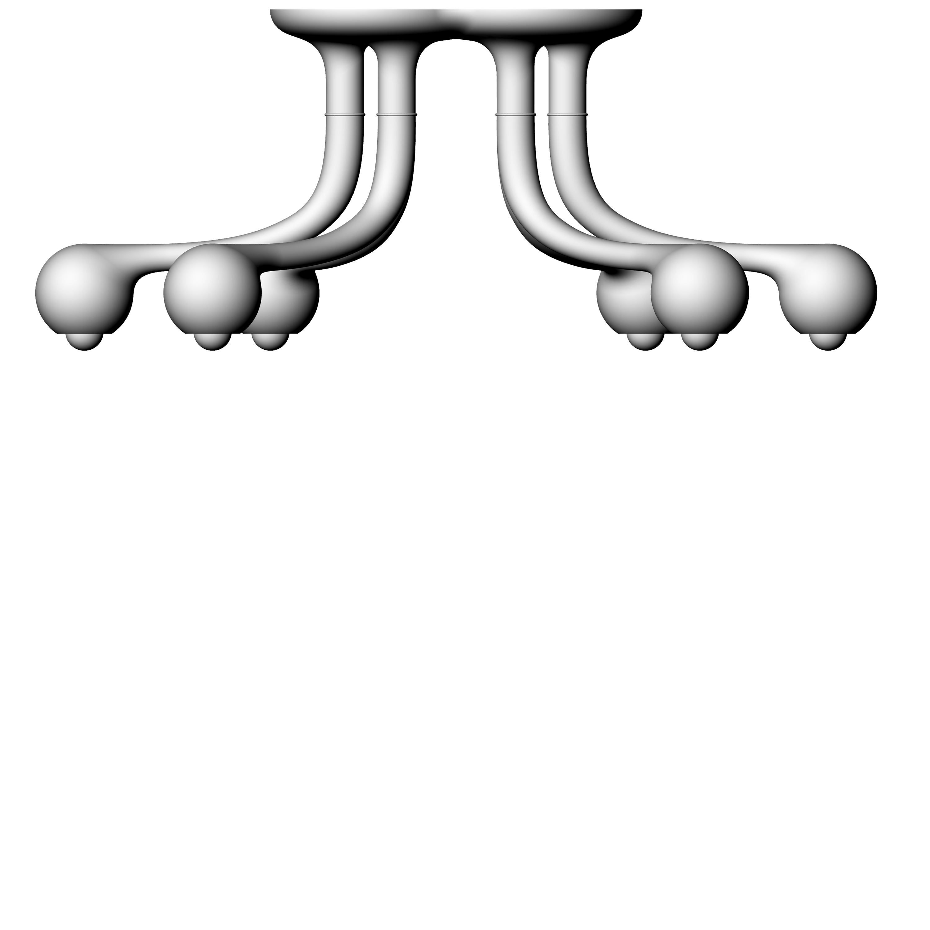 6-GLOBE CHANDELIER 16" x 24" x 40"
