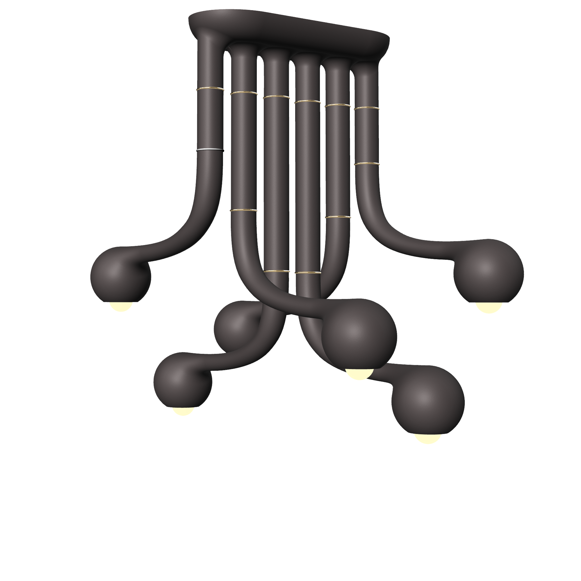 6-GLOBE CHANDELIER 28" x 42 x 26"