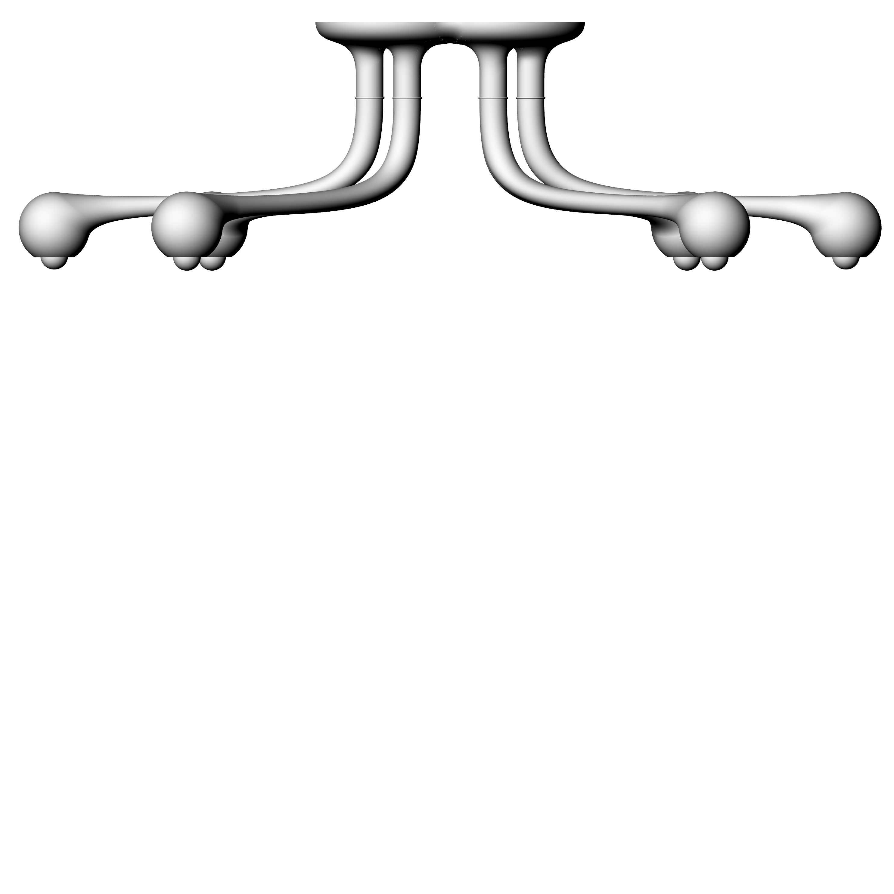 6-GLOBE CHANDELIER 16" x 56" x 40"