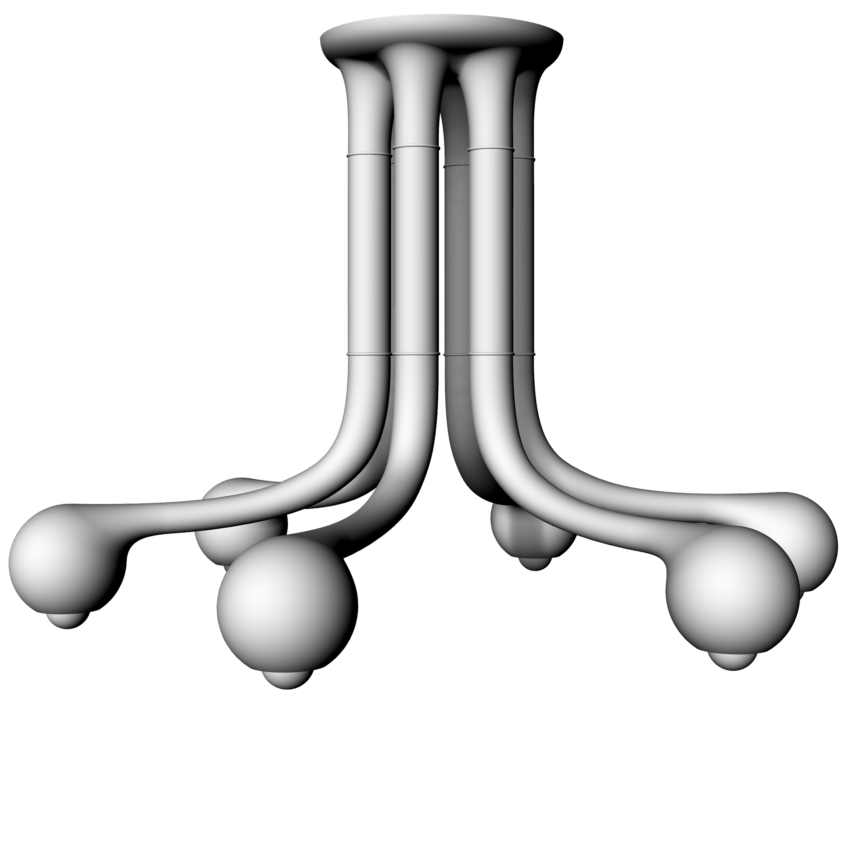 6-GLOBE CHANDELIER 24" x 34" WITH ROUND CANOPY