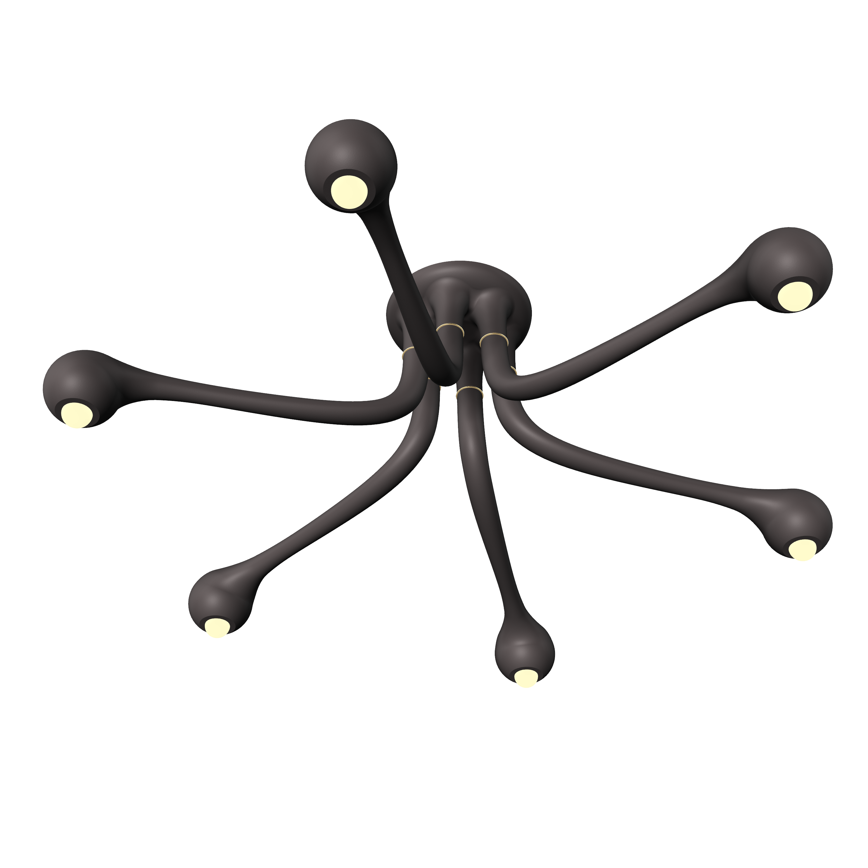 6-GLOBE CHANDELIER 16" x 50" WITH ROUND CANOPY