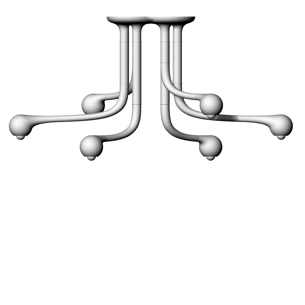 6-GLOBE CHANDELIER 28" x 24" x 56"