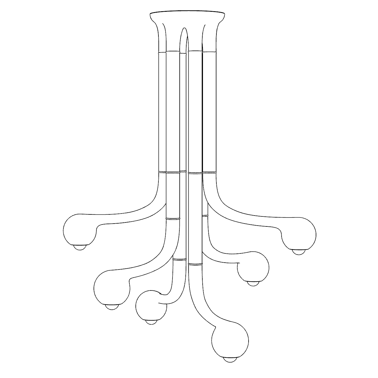 6-GLOBE CHANDELIER ROUND 44" x 34"