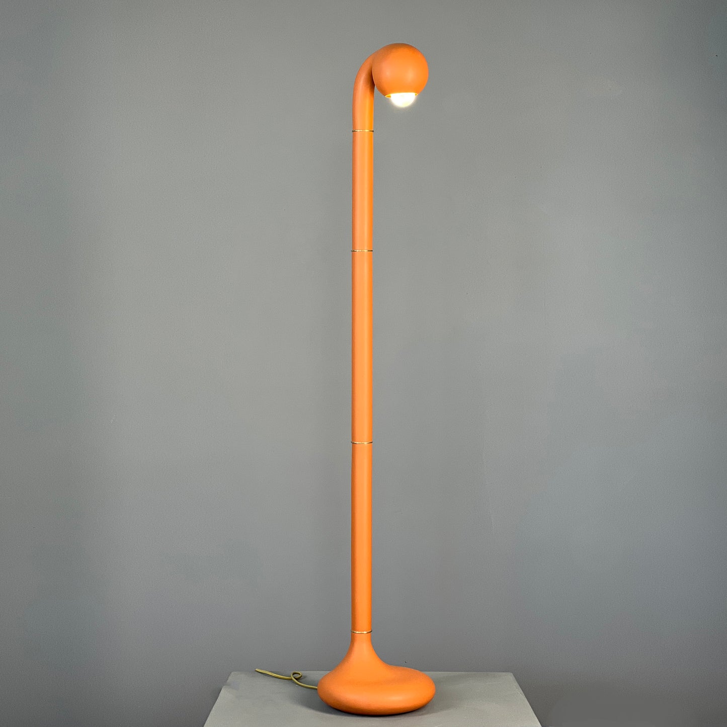 9368 Matte Burnt Orange 54" SINGLE GLOBE FLOOR LAMP