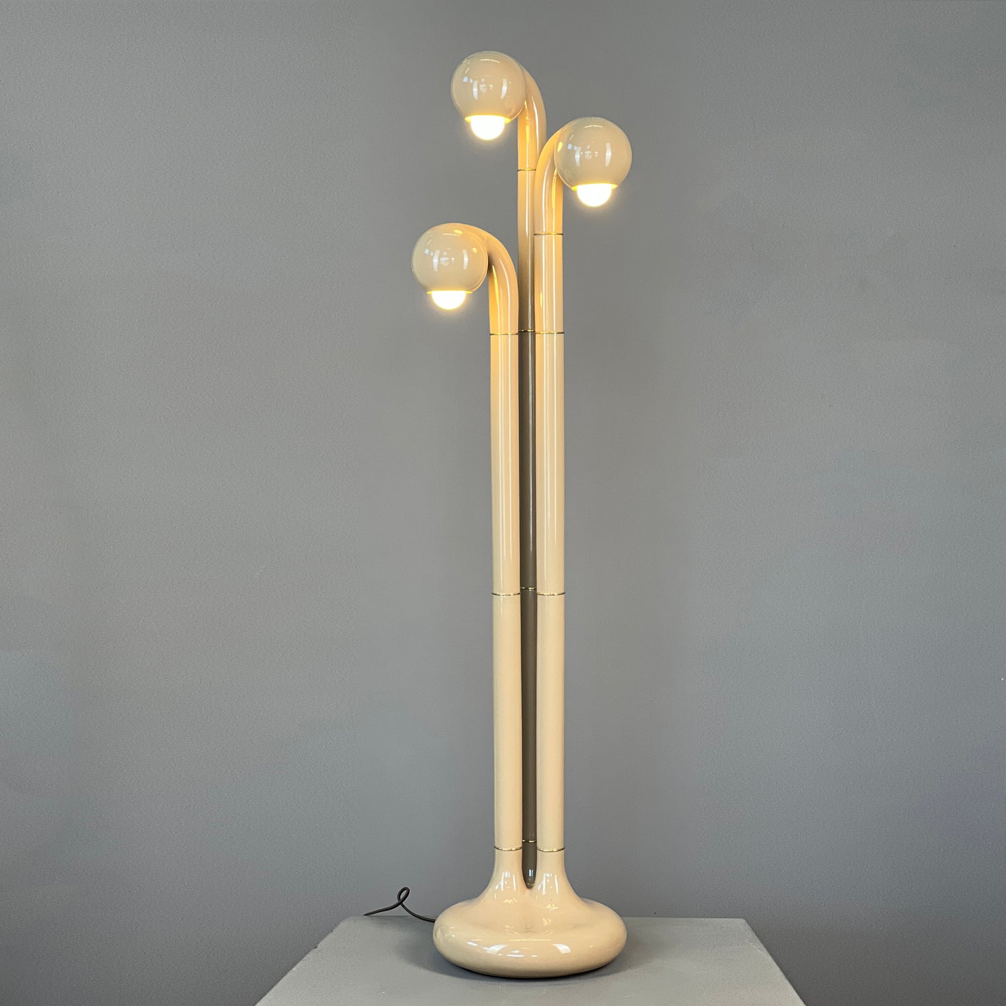 9369 Gloss Beige 54" 3-GLOBE FLOOR LAMP