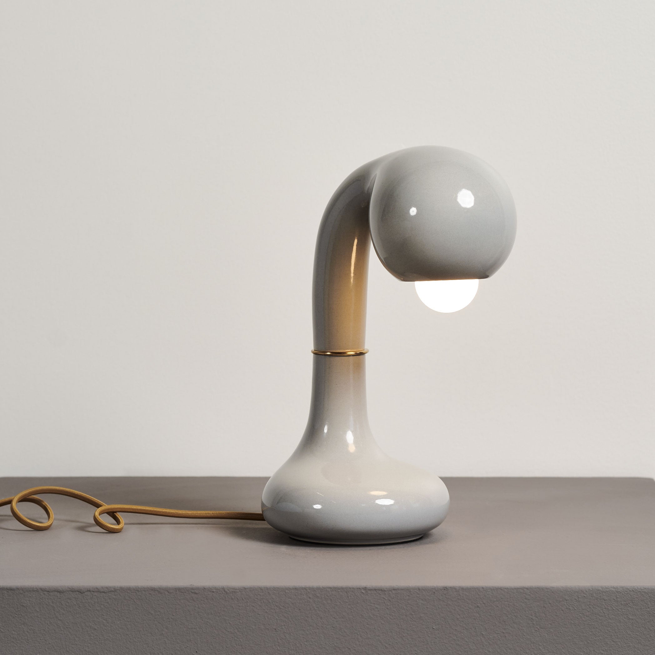 Gloss Moon Grey 12” TABLE LAMP