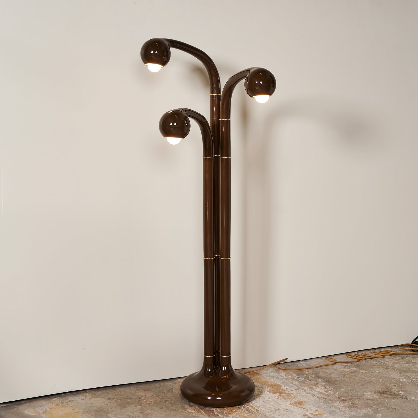 Gloss Cocoa 54" 3-GLOBE FLOOR LAMP