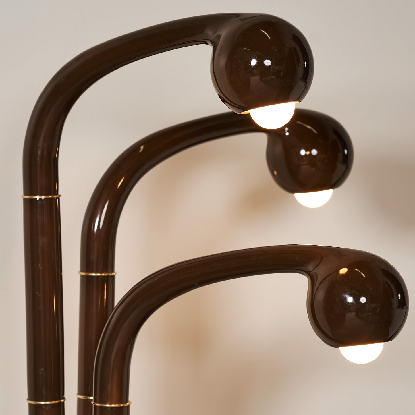 Gloss Cocoa 54" 3-GLOBE FLOOR LAMP