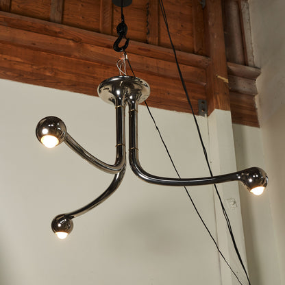 Palladium 3-GLOBE CHANDELIER 24" x 48"