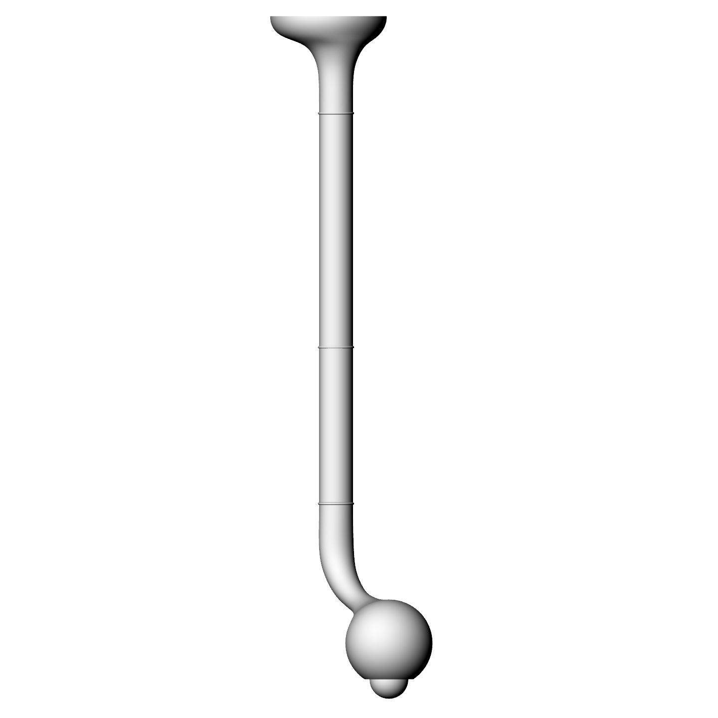 SINGLE GLOBE CEILING LAMP 36" X 11"