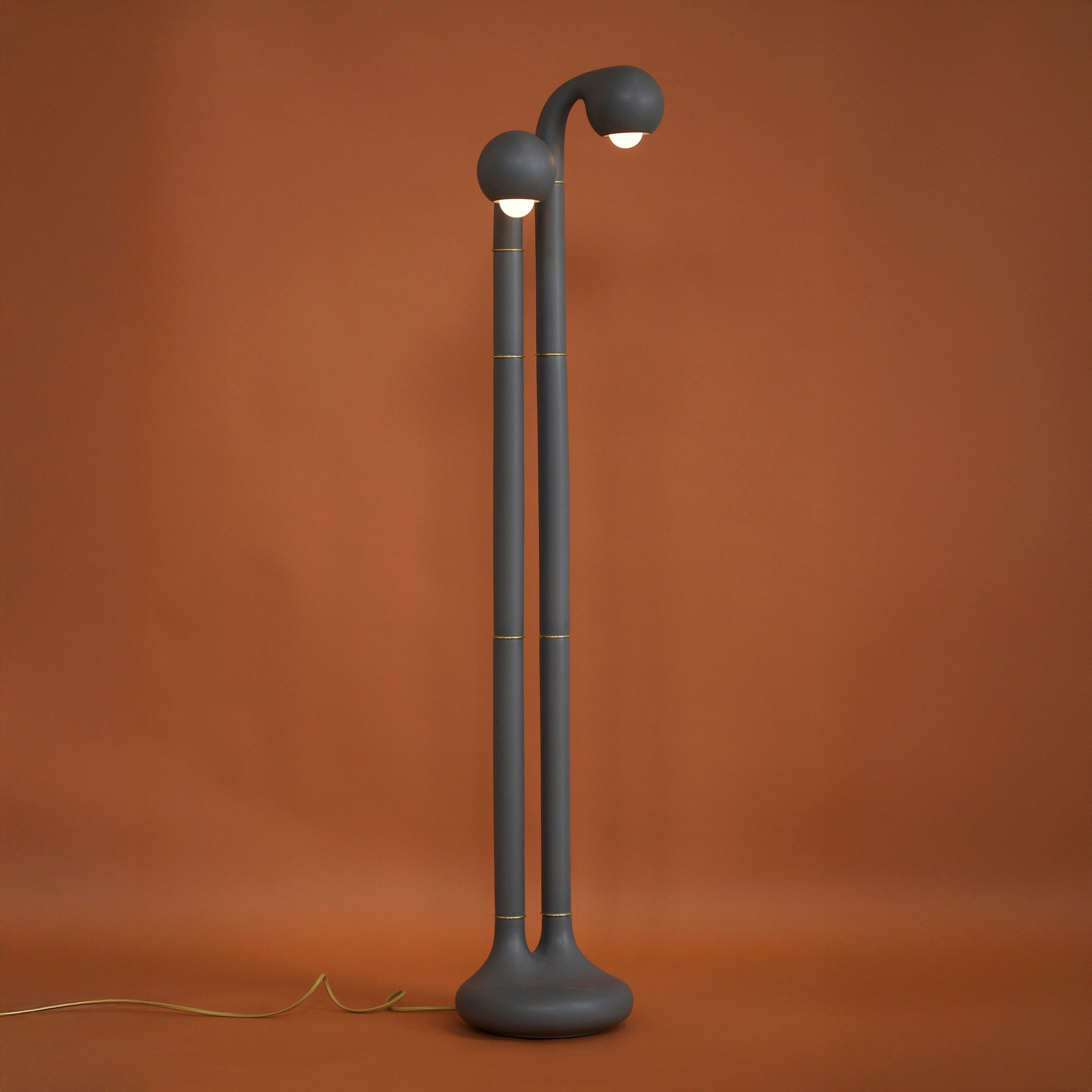 Charcoal 54" 2-GLOBE FLOOR LAMP