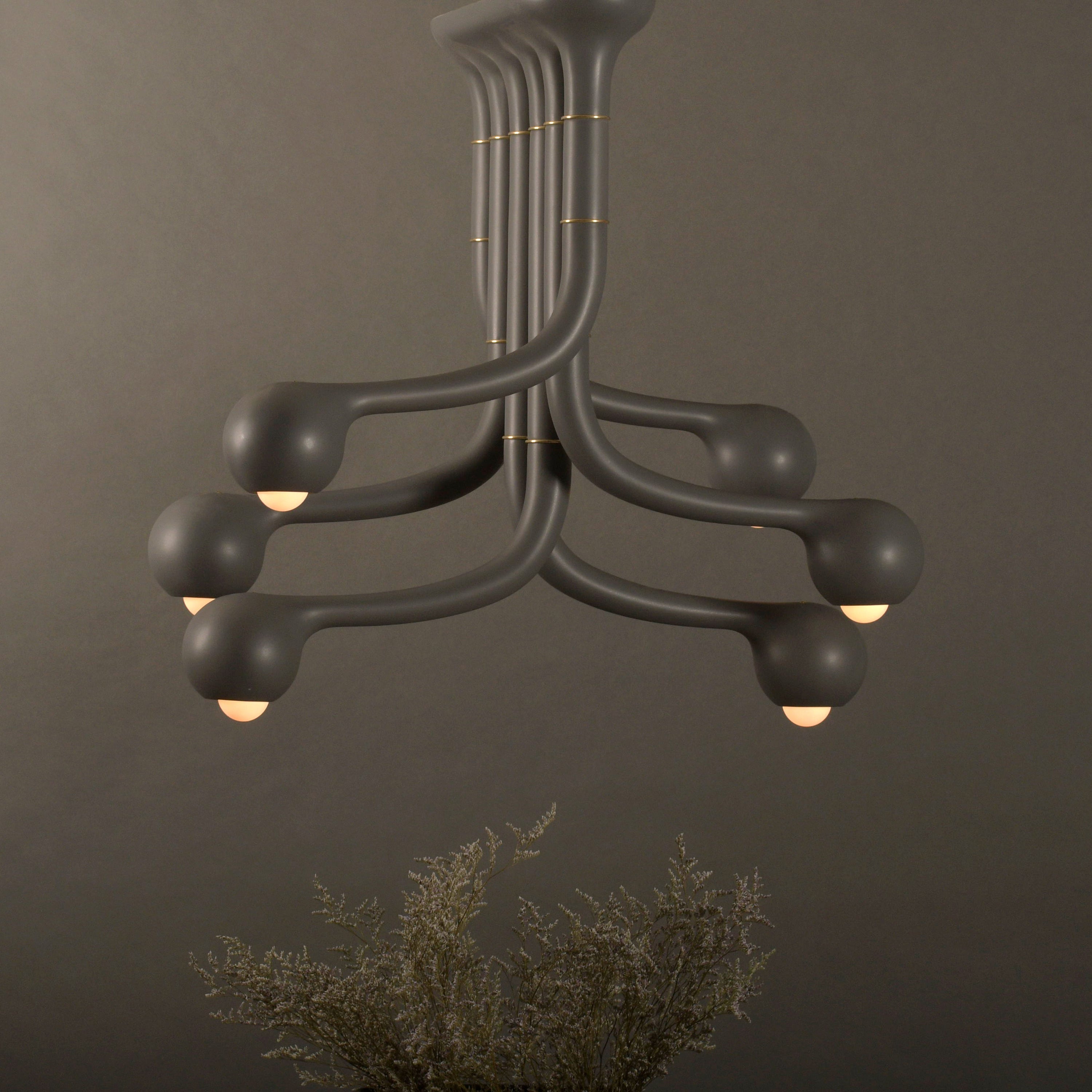 Charcoal 6-GLOBE CHANDELIER