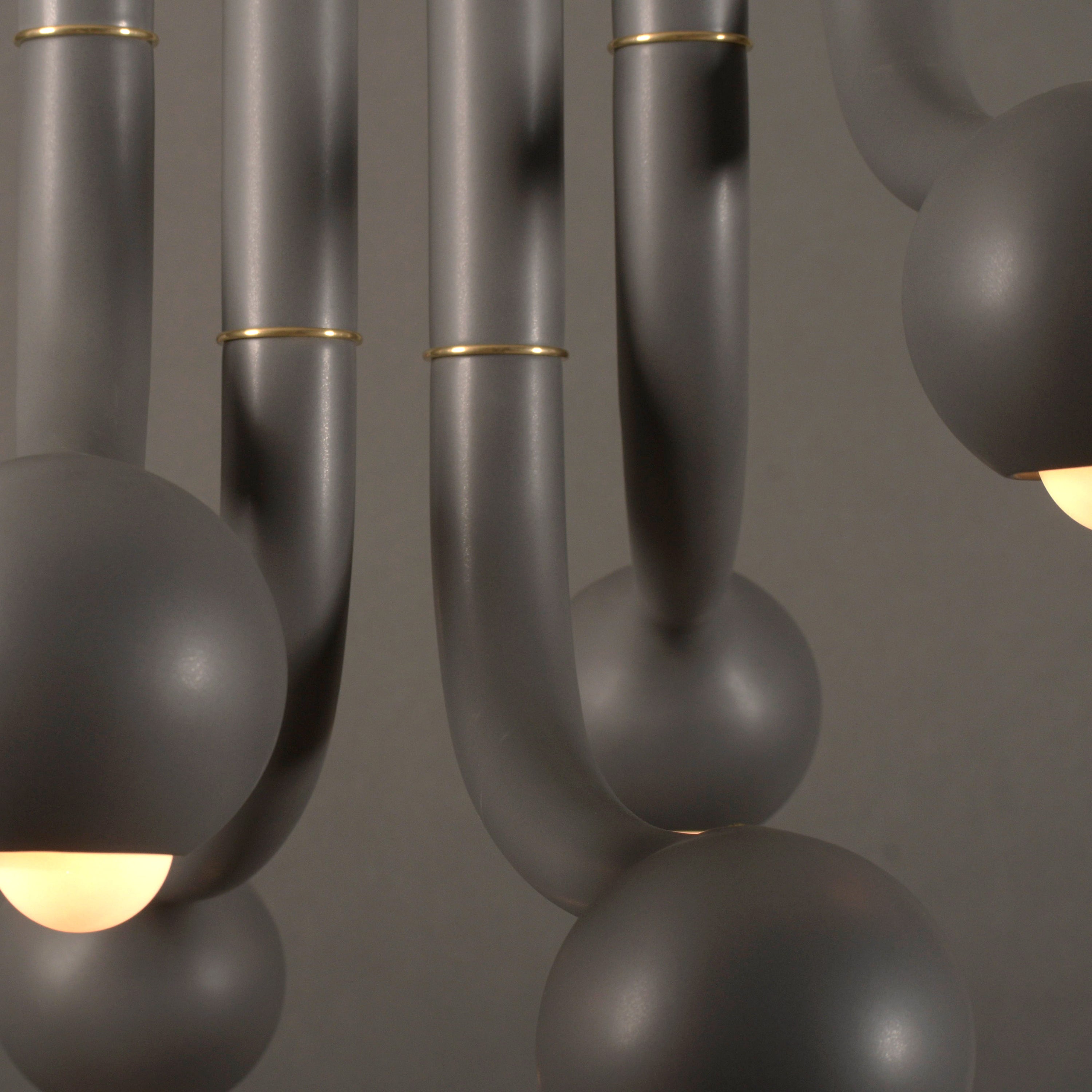 Charcoal 6-GLOBE CHANDELIER