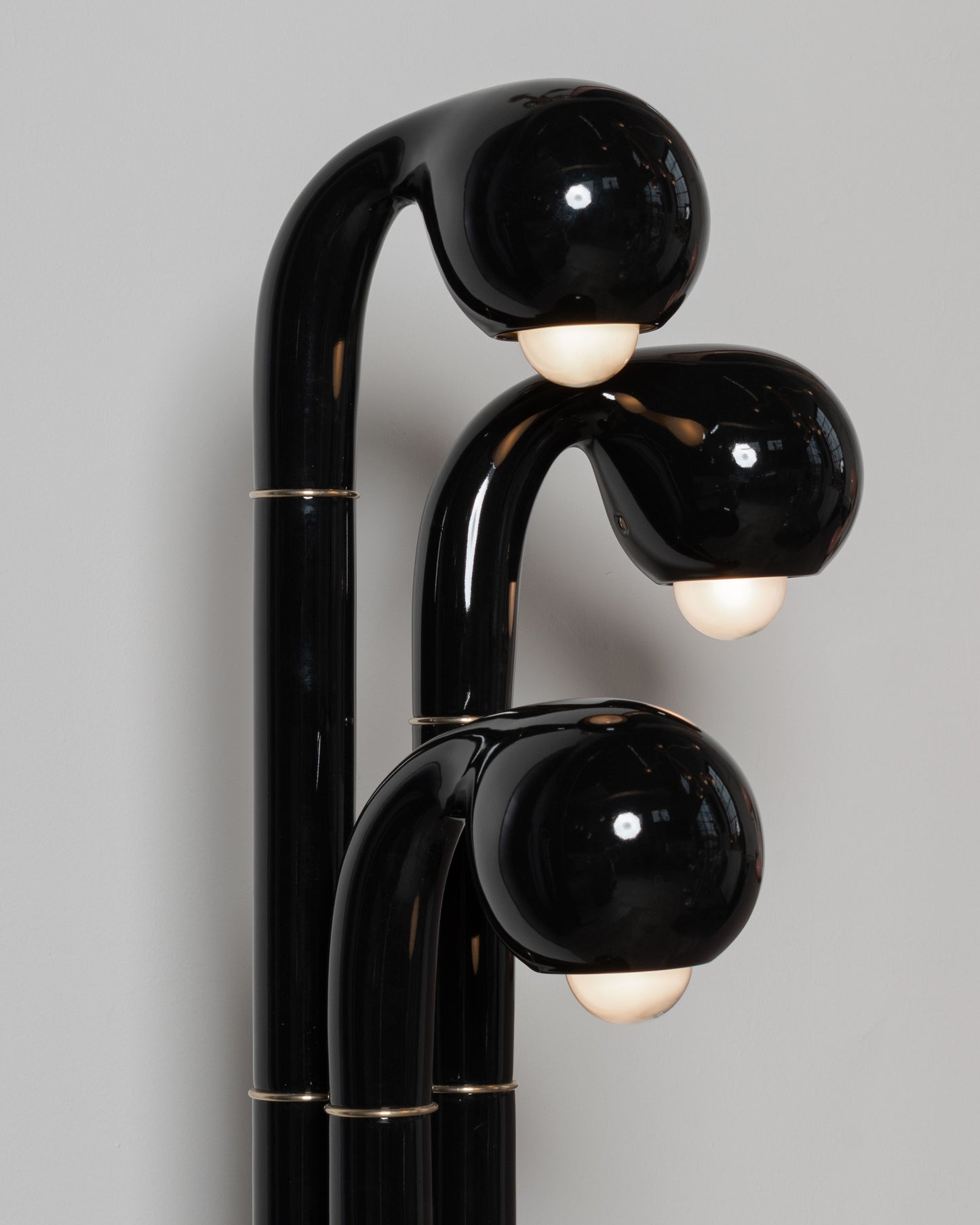 Gloss Black 54" 3-GLOBE FLOOR LAMP