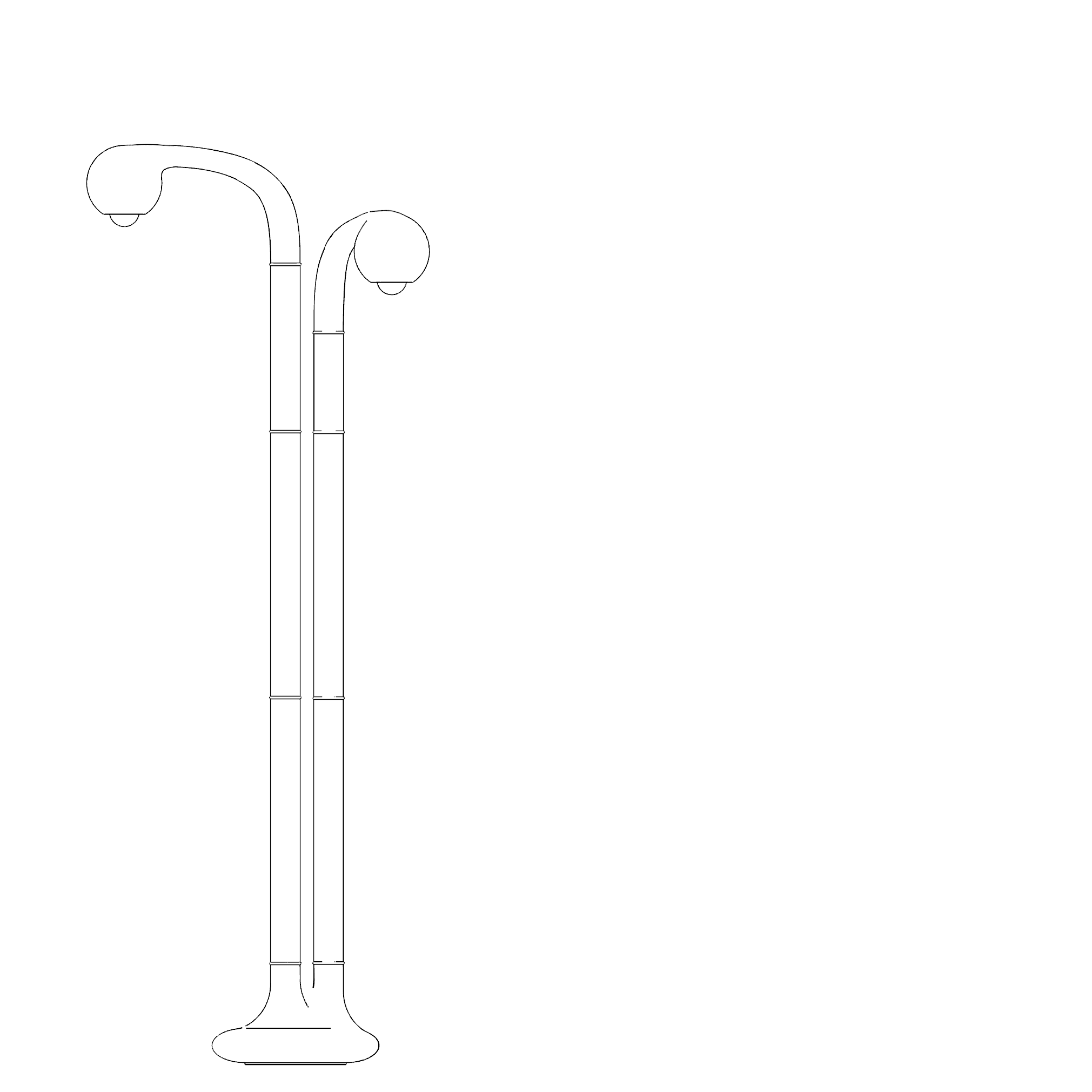 54”x 28" 2-GLOBE FLOOR LAMP