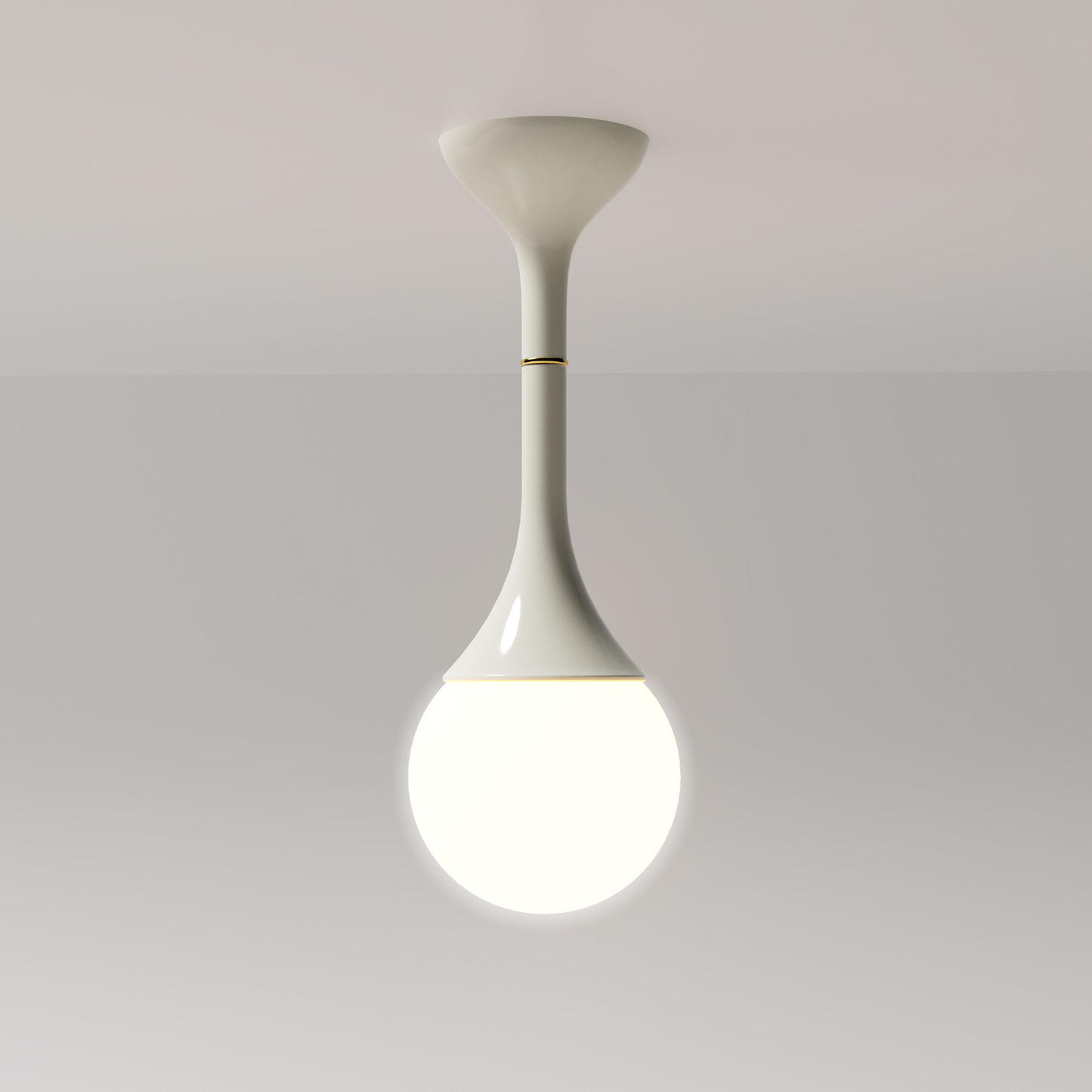 9359 Gloss White MOONDROP Pendant 17" x 6"