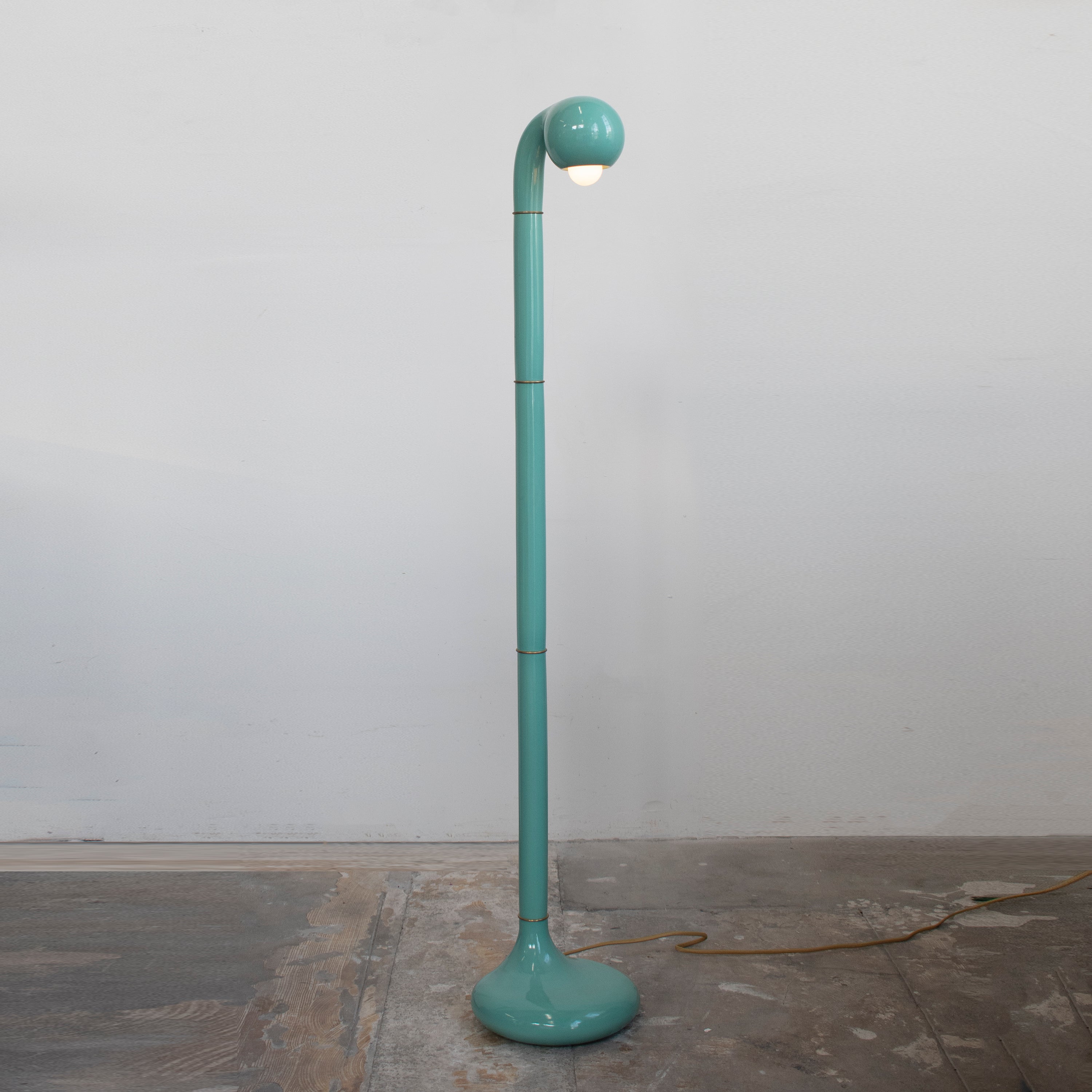 Gloss Aquamarine 54" SINGLE GLOBE FLOOR LAMP