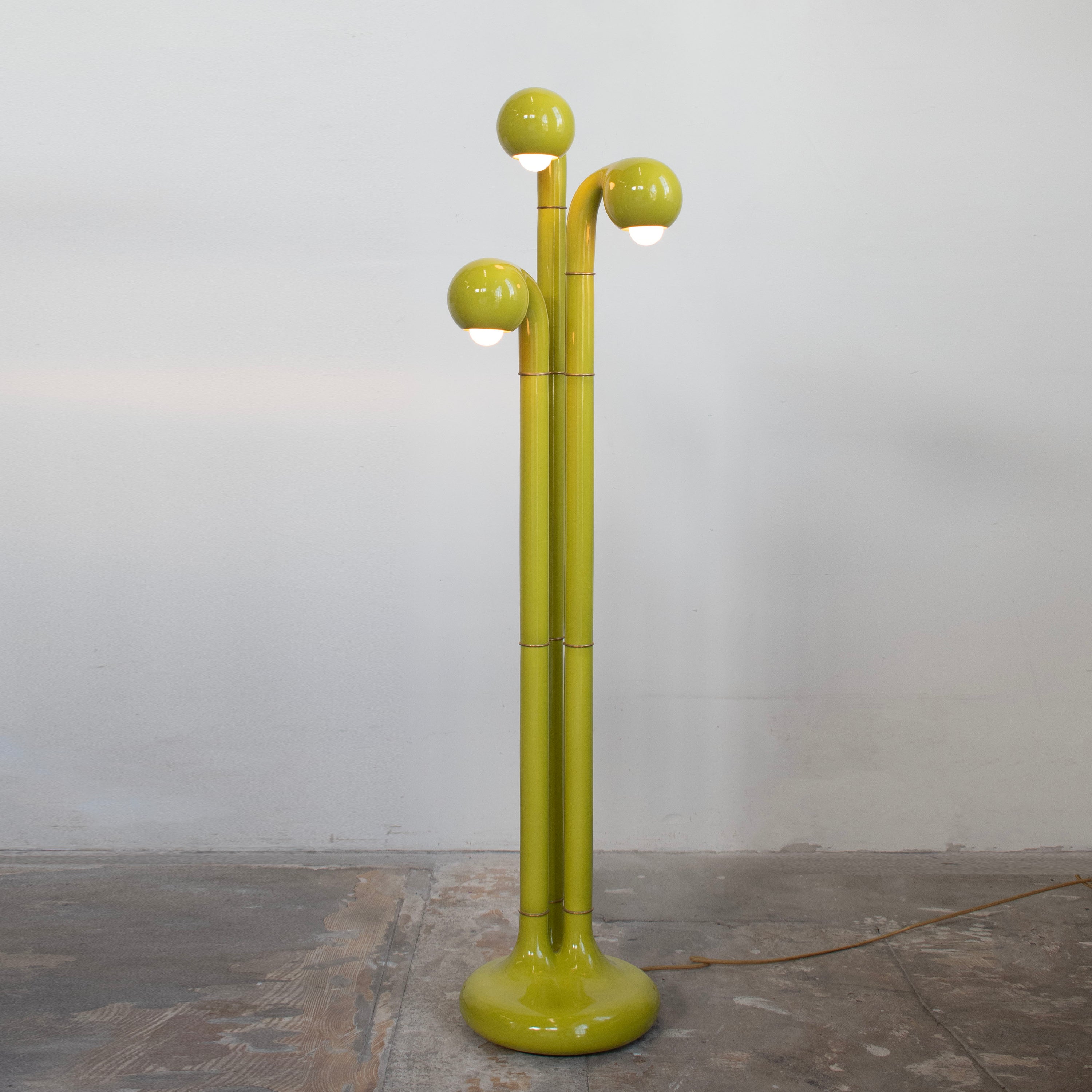 Gloss Chartreuse 54" 3-GLOBE FLOOR LAMP