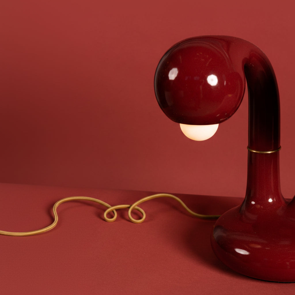 GLOSS BURGUNDY 12" 2-GLOBE TABLE LAMP (Copy)