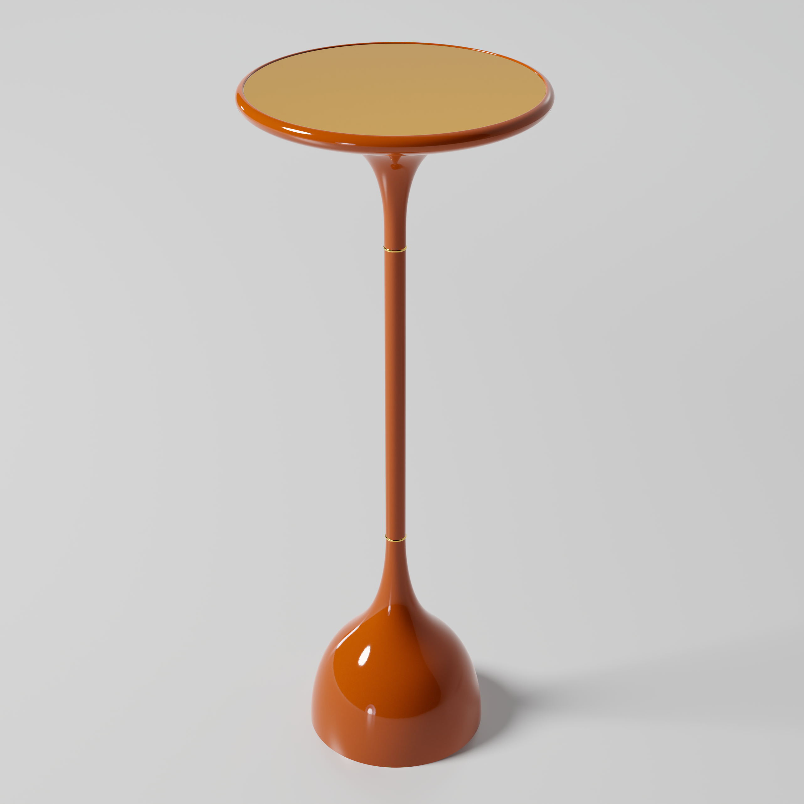 GLOSS BURNT ORANGE BEGINNING END TABLE 14" x 30"