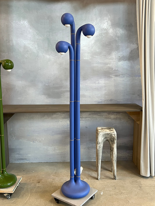 Matte Klein Blue 70" 3-GLOBE FLOOR LAMP