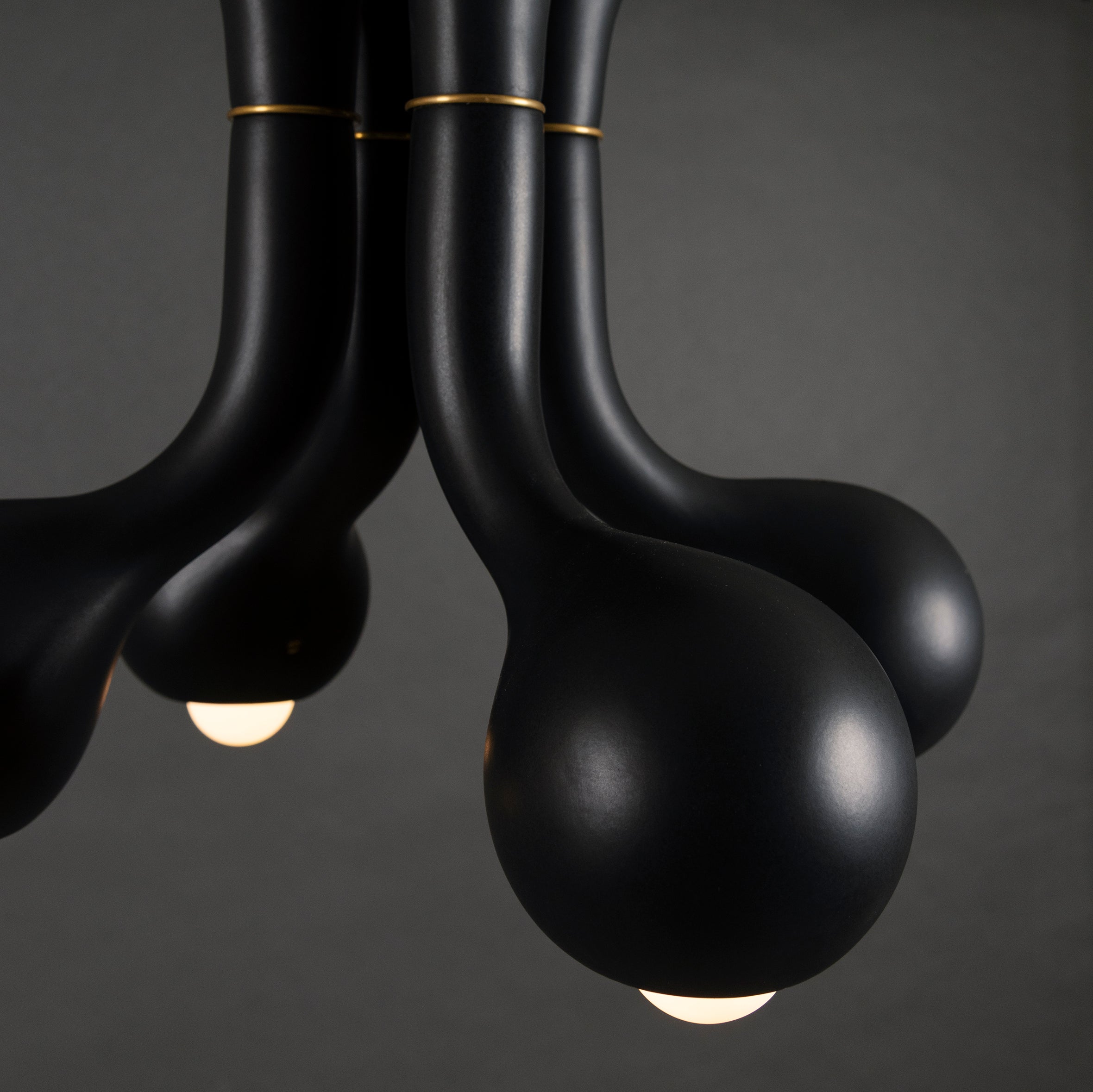 Matte Black 4-GLOBE CHANDELIER 16" x 18"