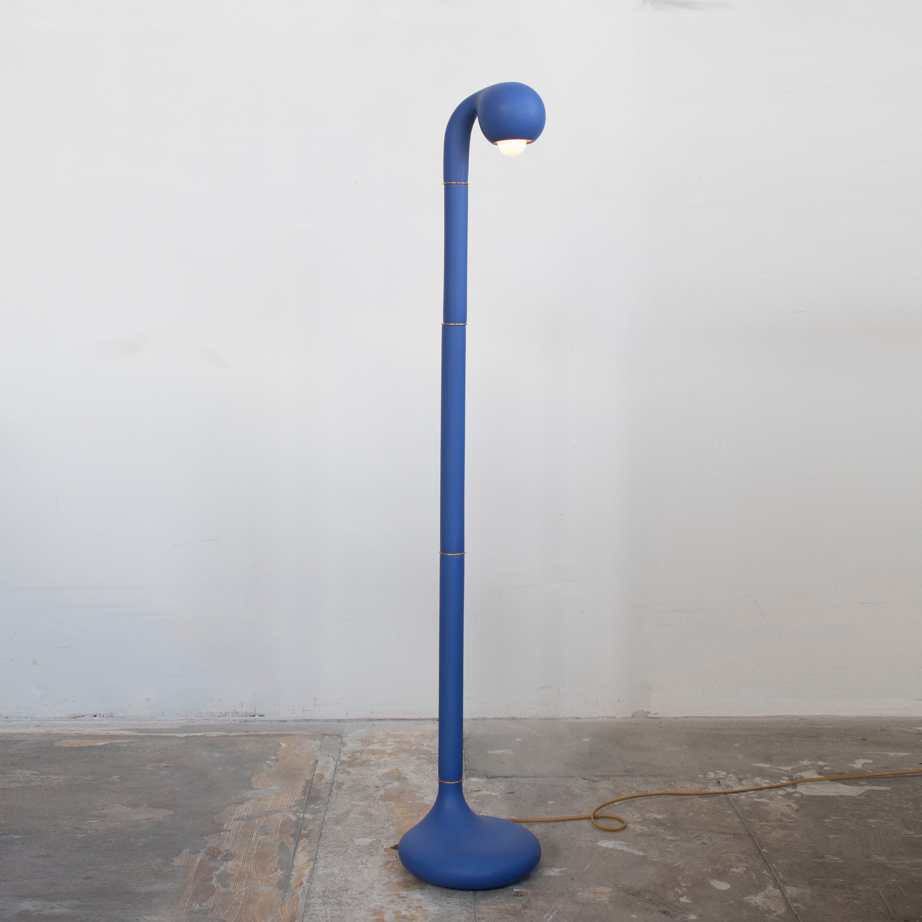 Matte Klein Blue 54" SINGLE GLOBE FLOOR LAMP