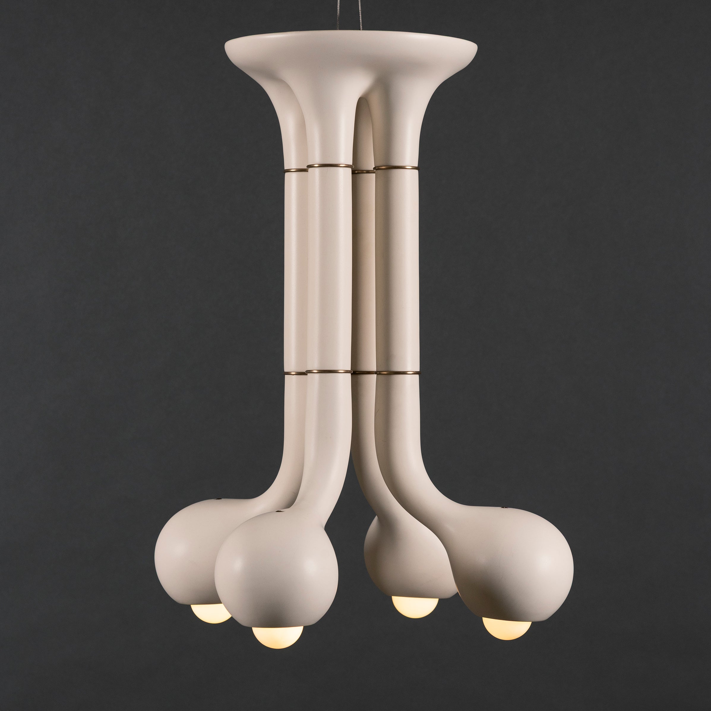 Matte White 4-GLOBE CHANDELIER 24" x 18"